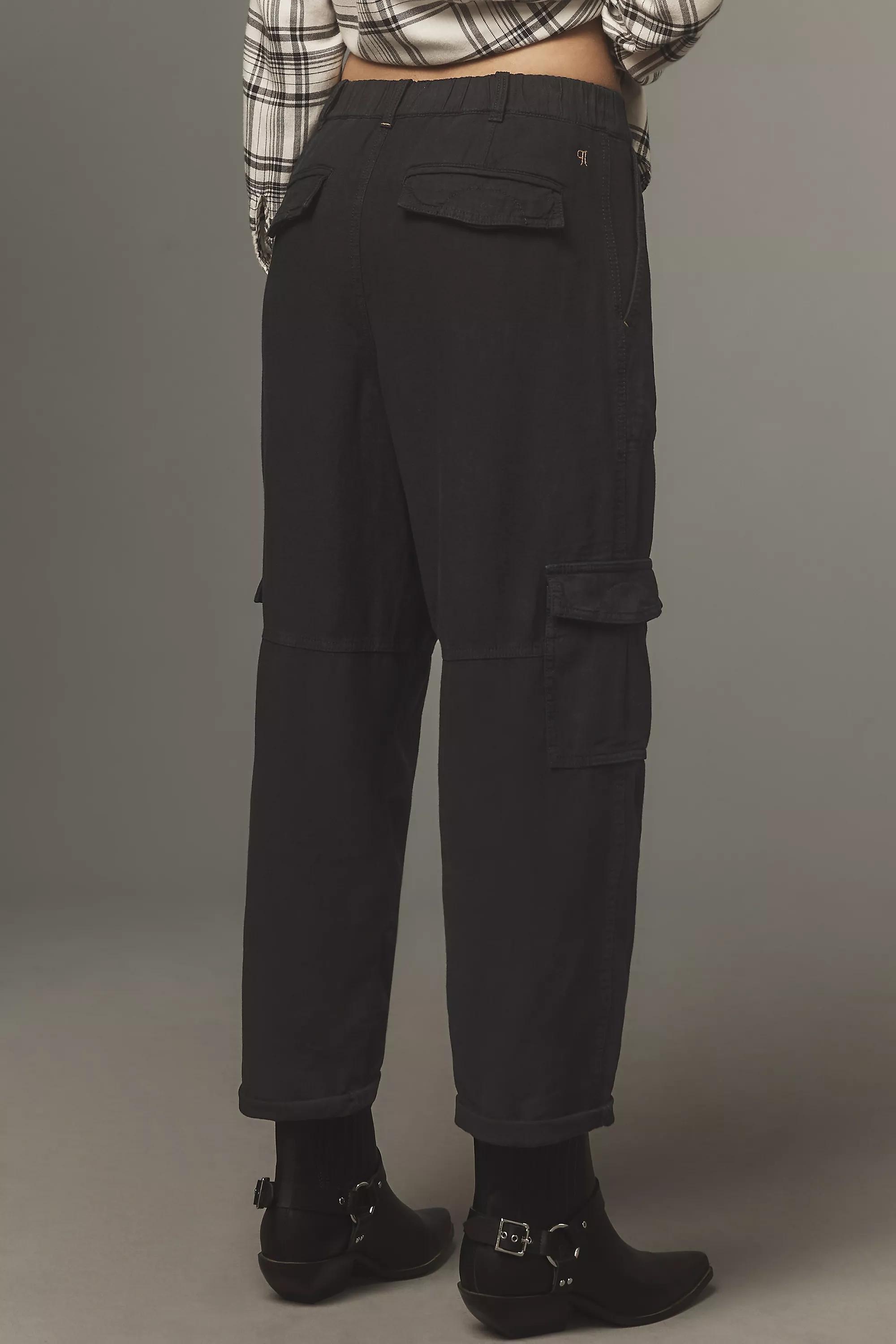 Pilcro Slim Linen Beach Cargo Pants, Black, , large image number 3