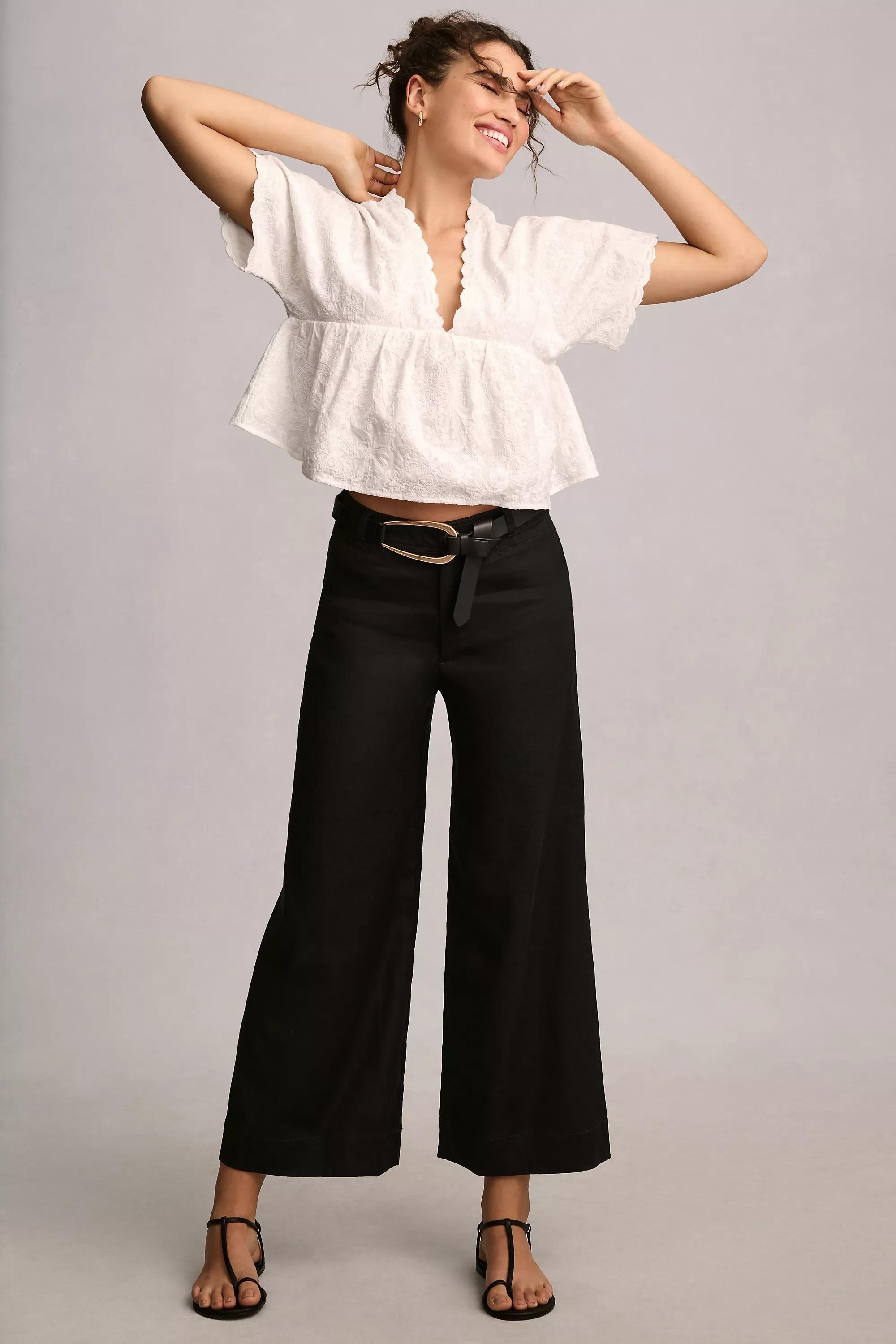 Maeve High-Rise Crop Trousers, Black, , large image number 0