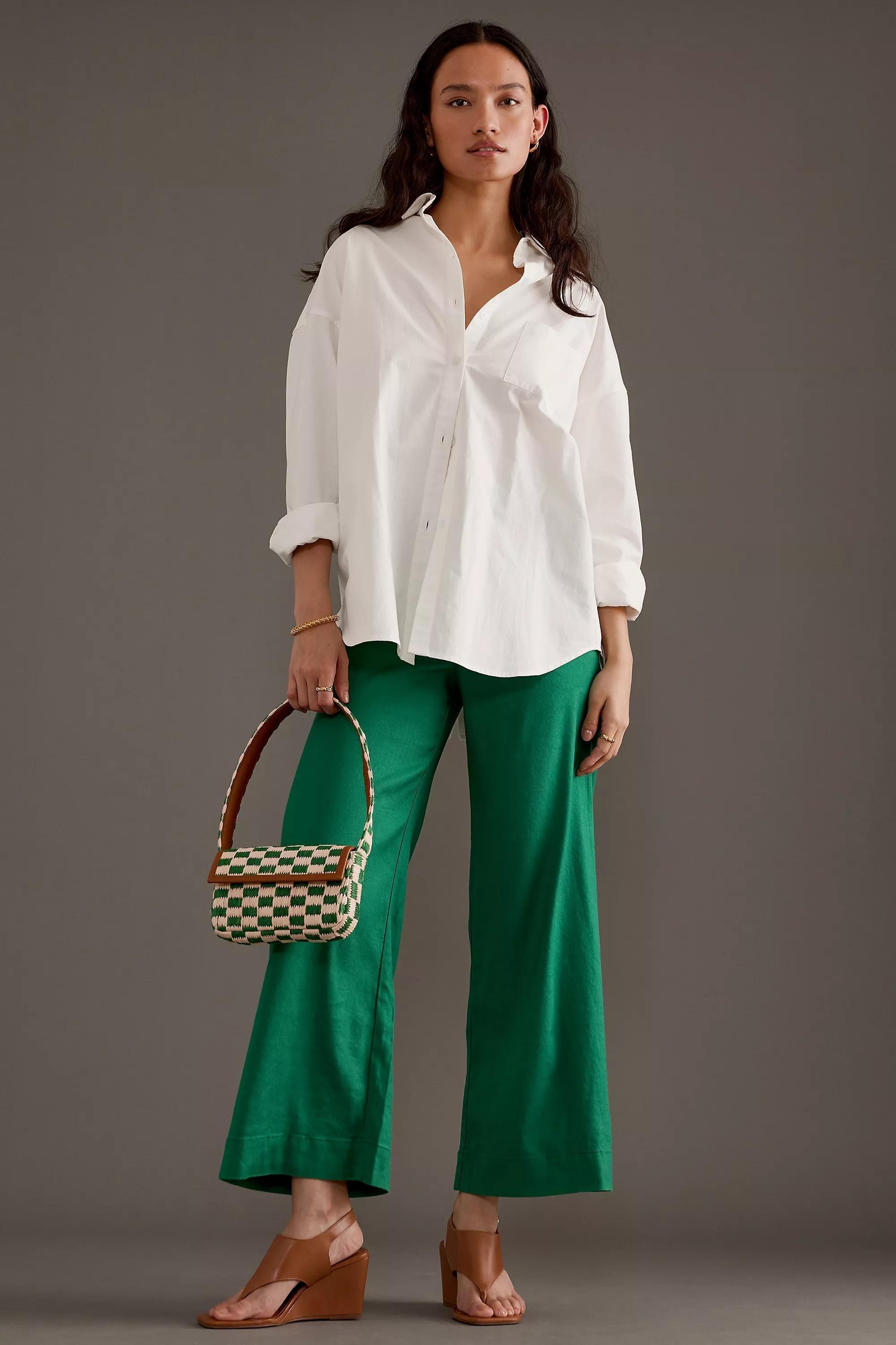 Maeve High-Rise Crop Trousers, Green, A501_0033, medium