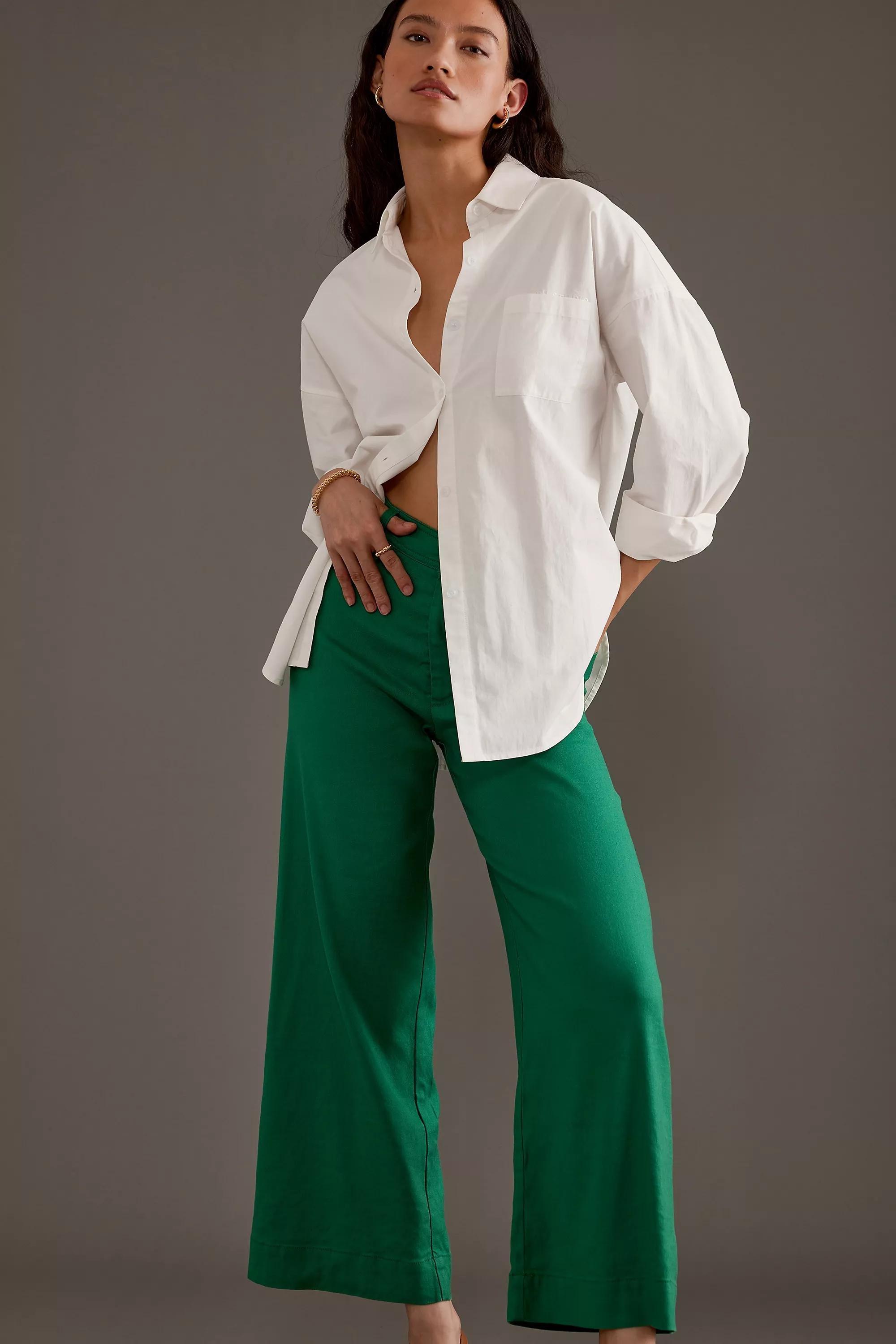 Maeve High-Rise Crop Trousers, Green, A501_0033, large image number 3