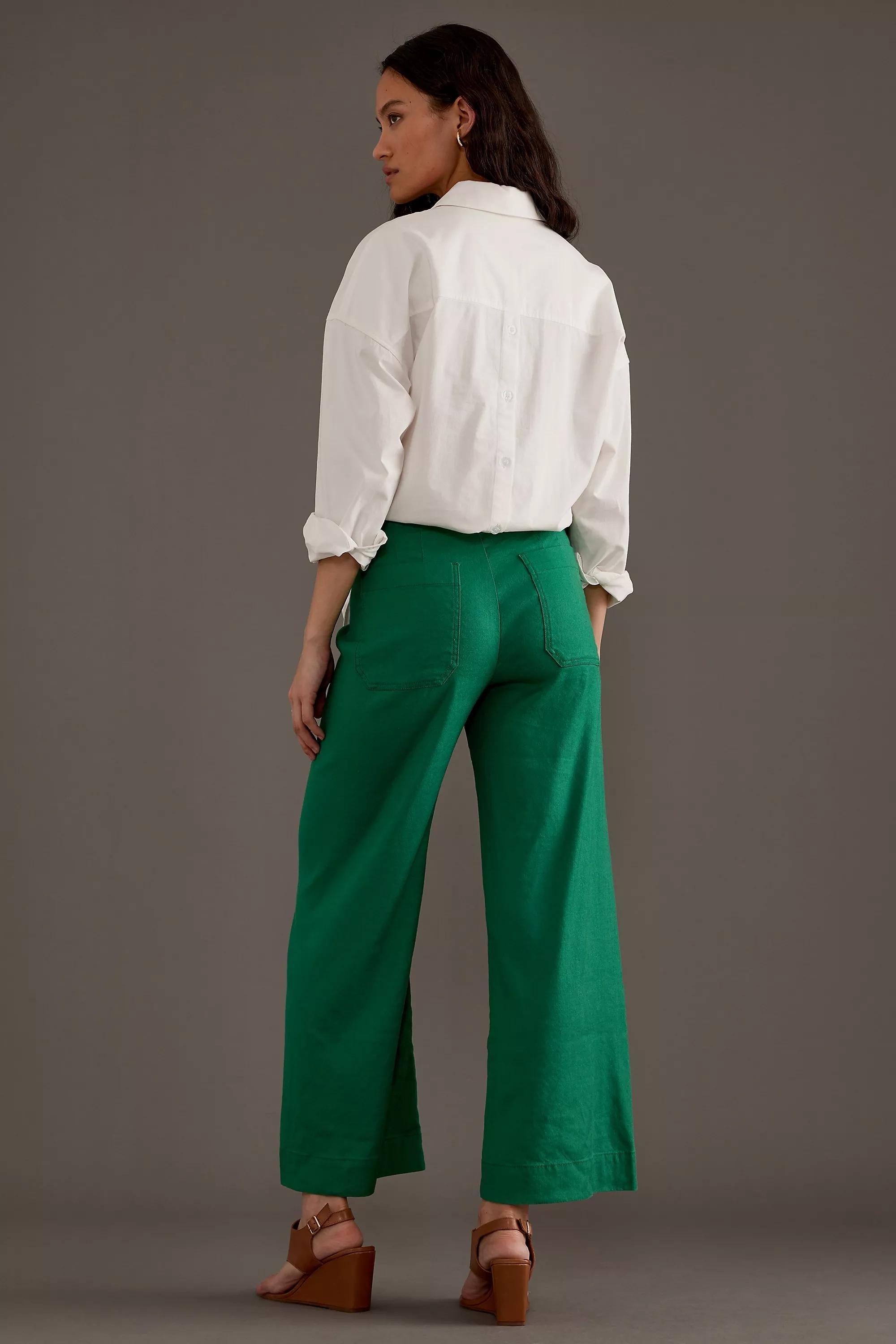 Maeve High-Rise Crop Trousers, Green, A501_0033, large image number 5