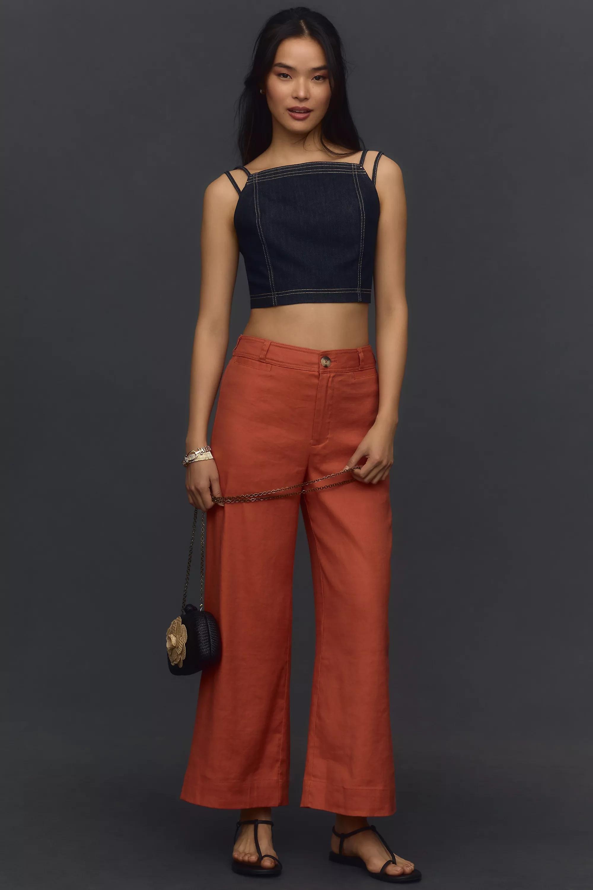 Maeve High-Rise Crop Trousers, Orange, , large image number 0