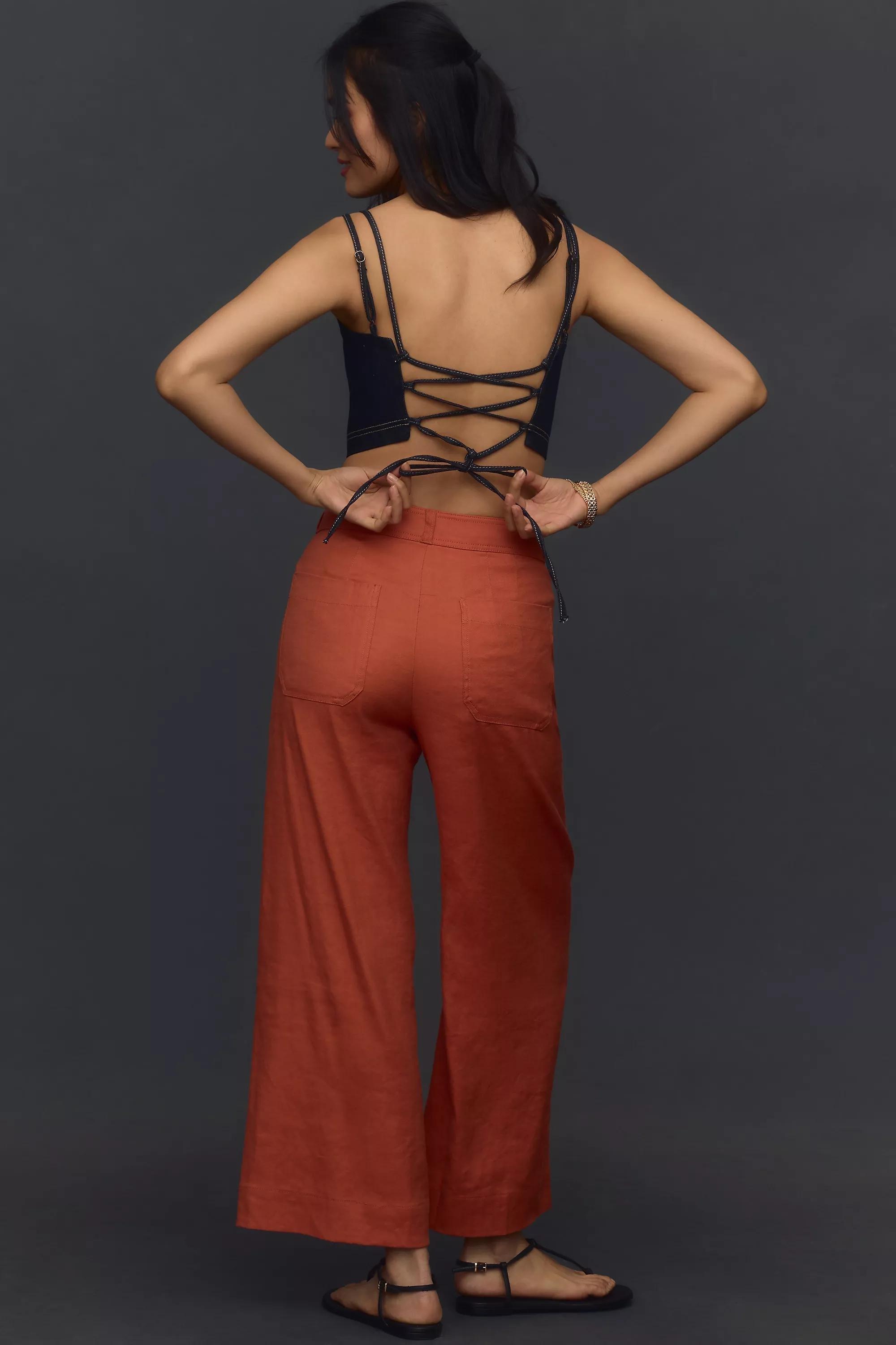 Maeve High-Rise Crop Trousers, Orange, , large image number 2