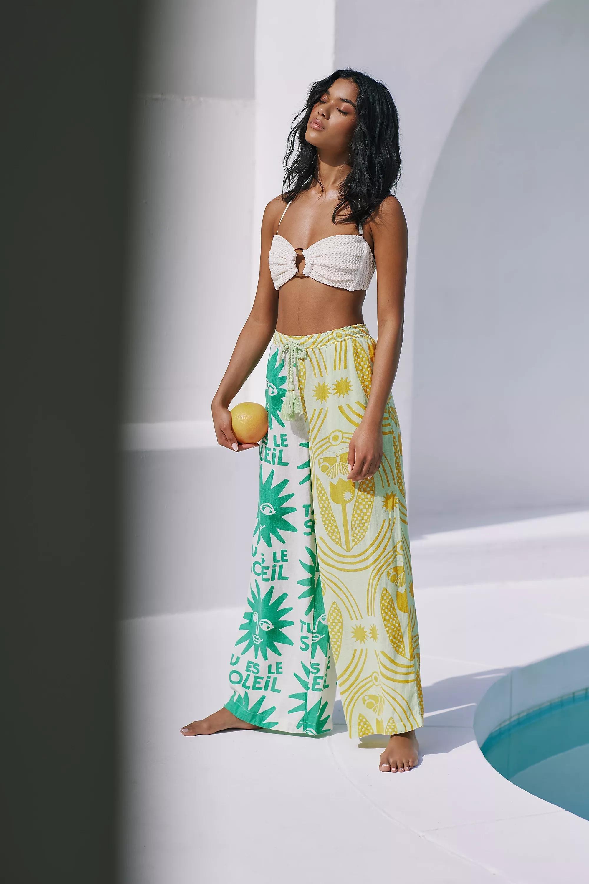 Printed Wide-Leg Trousers, Multicolour, , large image number 0