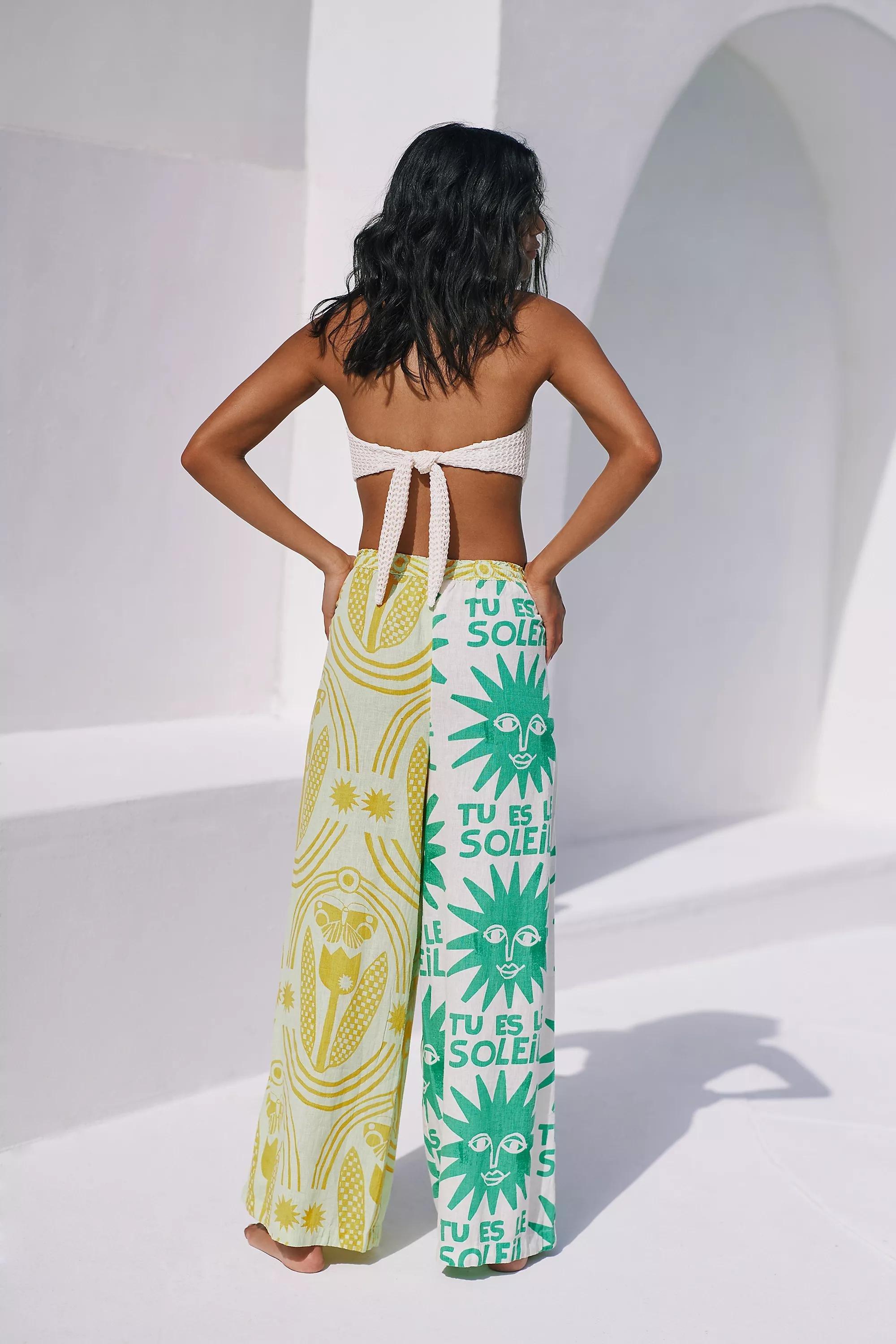 Printed Wide-Leg Trousers, Multicolour, , large image number 1