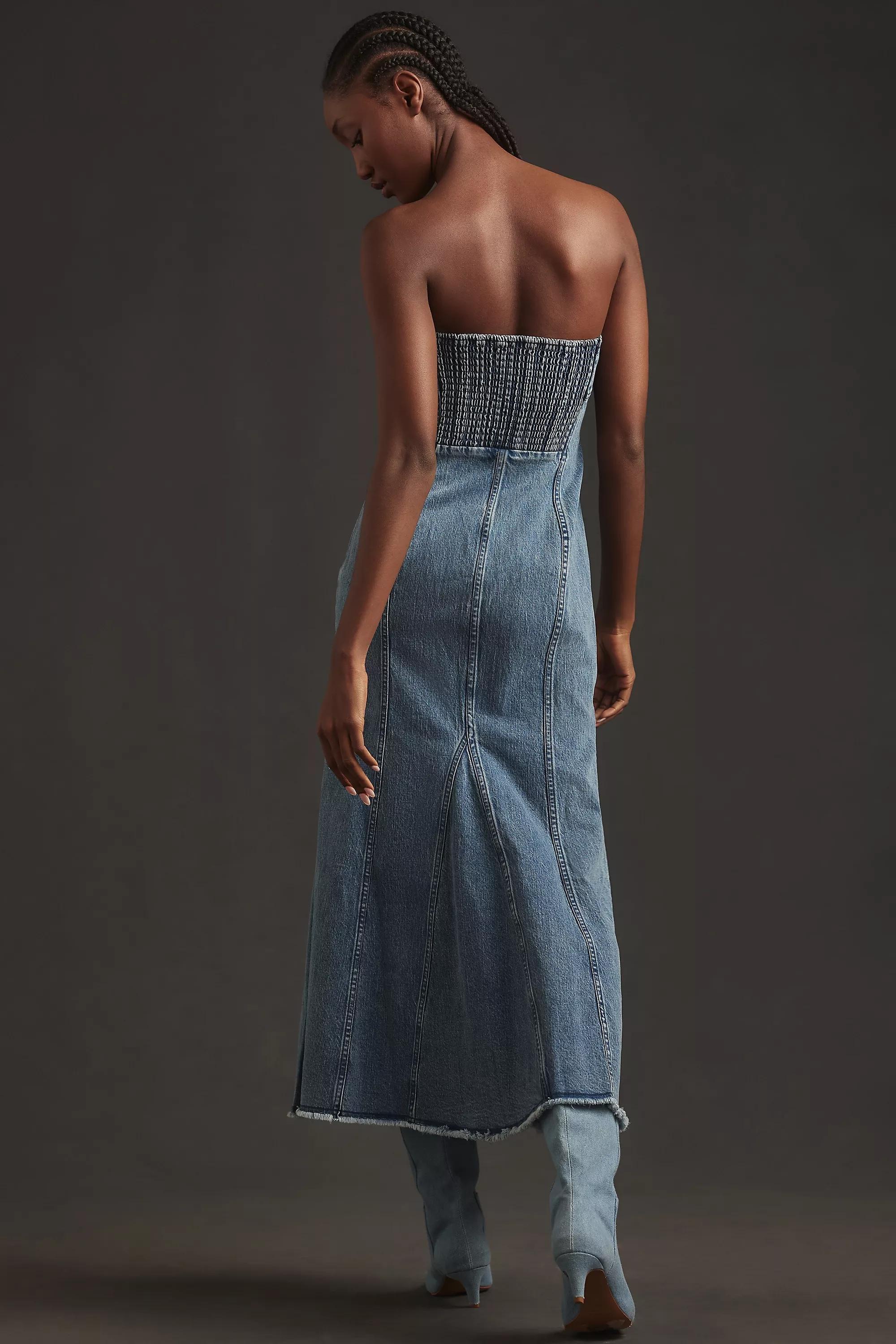 Anthropologie Strapless Midi, Blue, , large image number 1