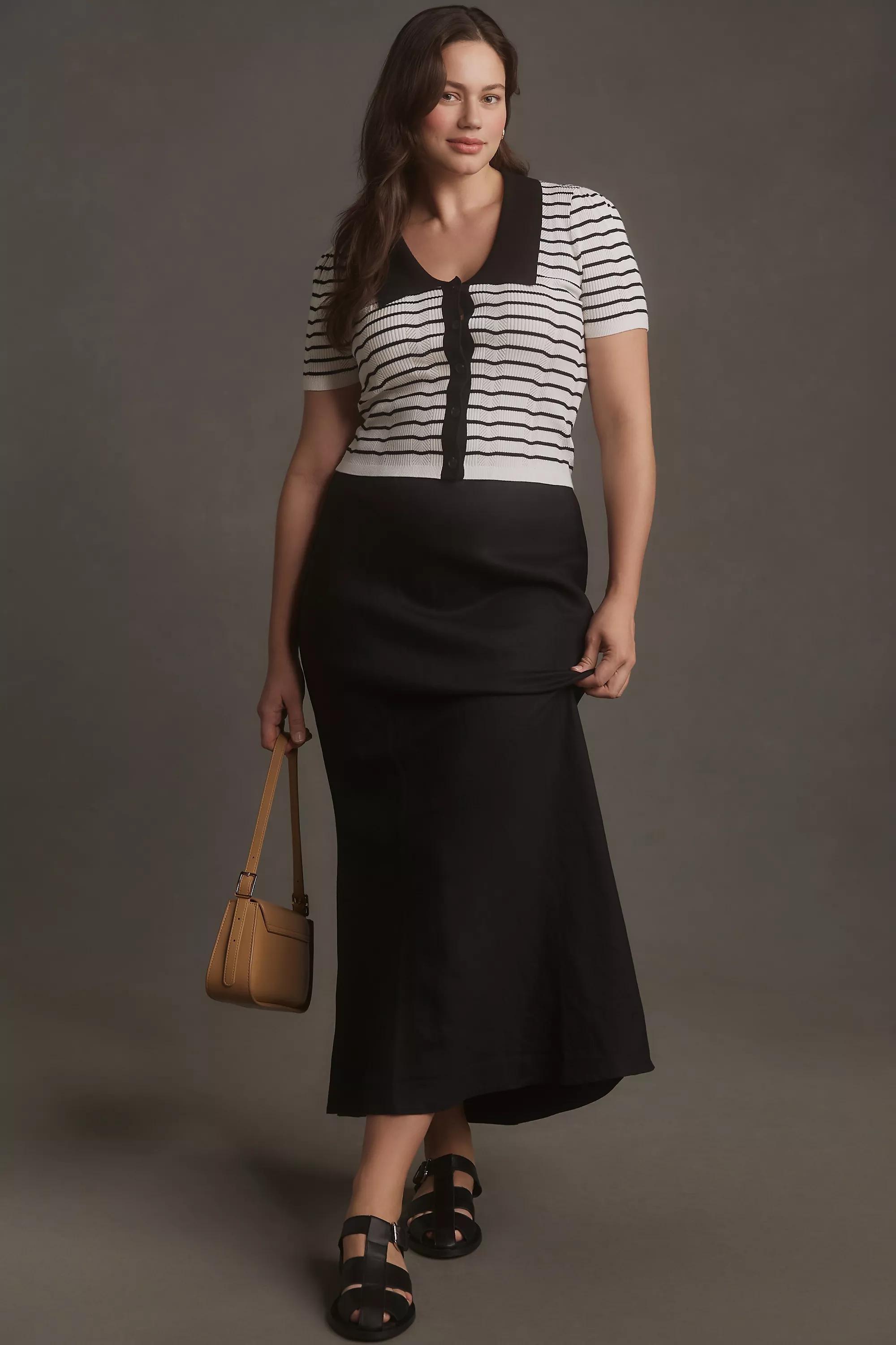 Black The Tilda Maxi Slip Skirt: Linen Edition, , large image number 4