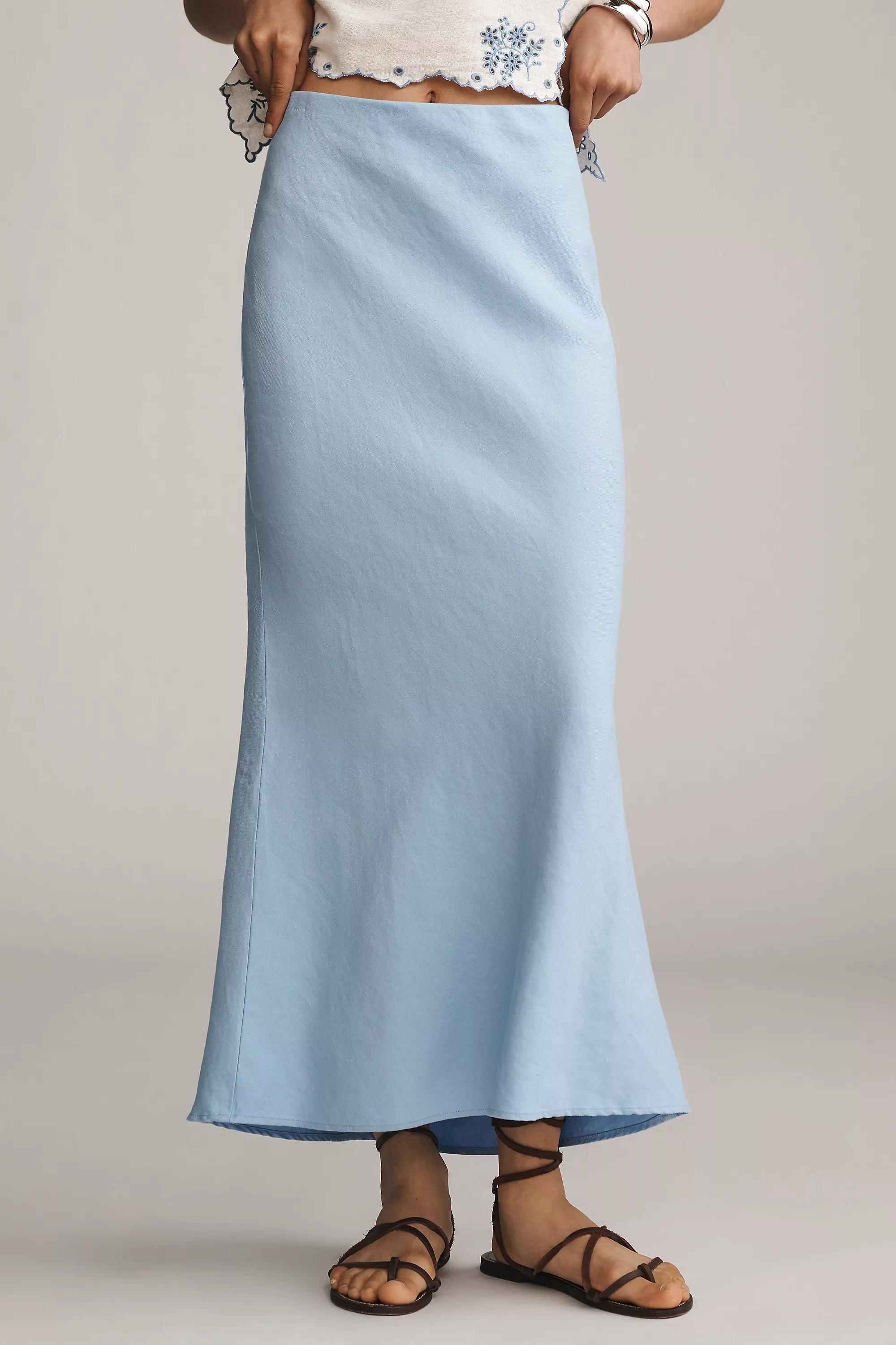 Maxi Slip Skirt, Blue, Blue, large image number 6