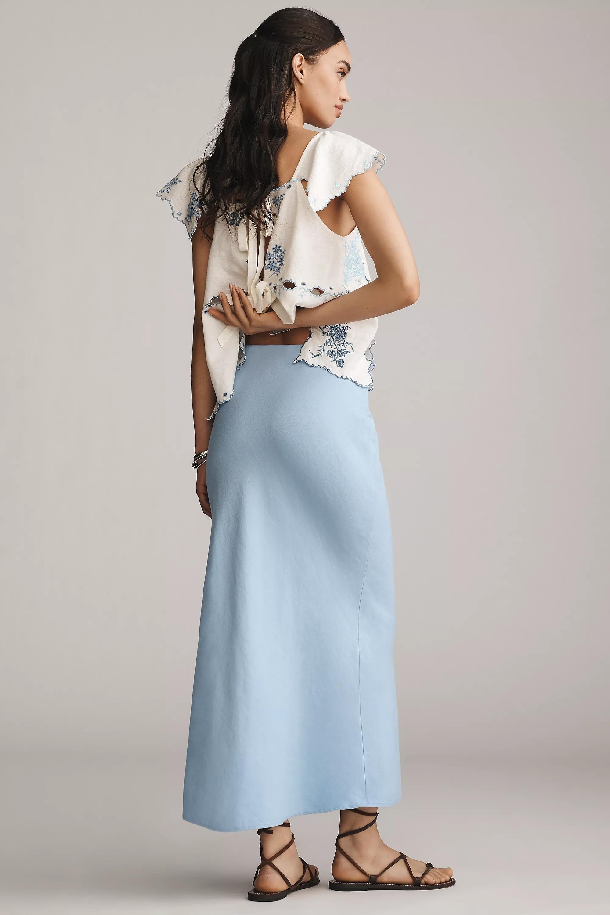 Anthropologie Plain Slip Brunch Maxi, Linen, A501_0045, large image number 9