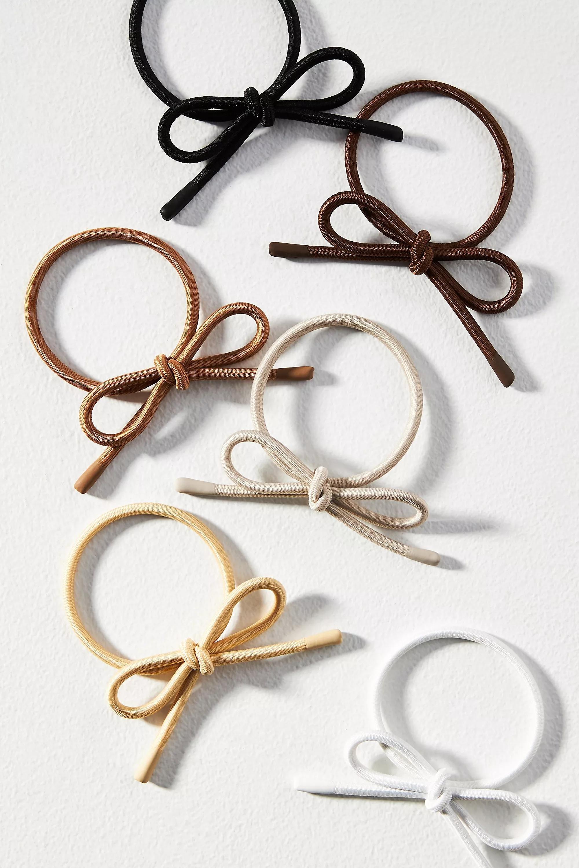 Bow Hair Bobbles, Set Of 6, Multicolour, A501_0014, large image number 0