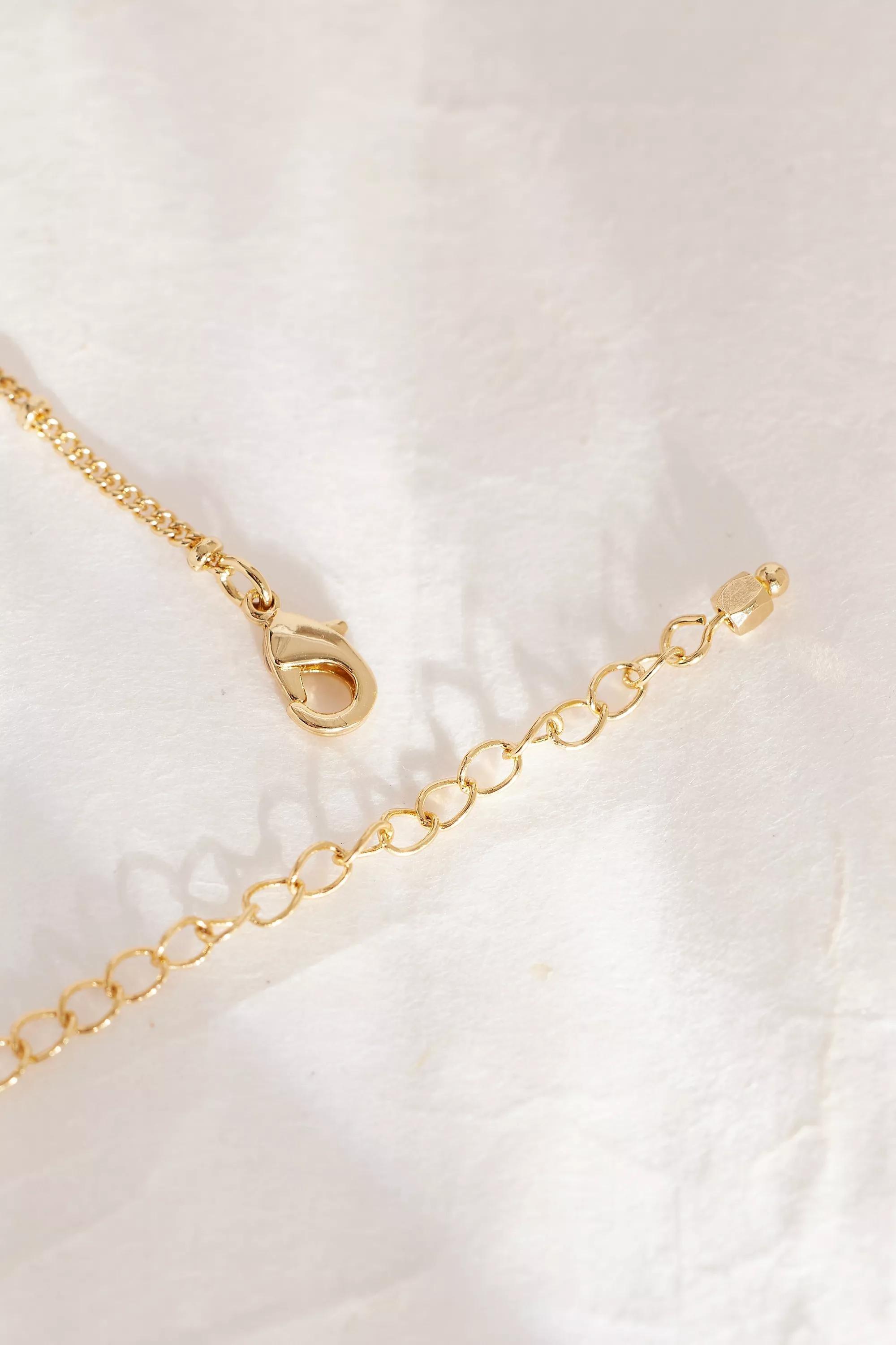Gold-Plated Oversized Bubble Monogram Necklace, B, A501_0902, large image number 2