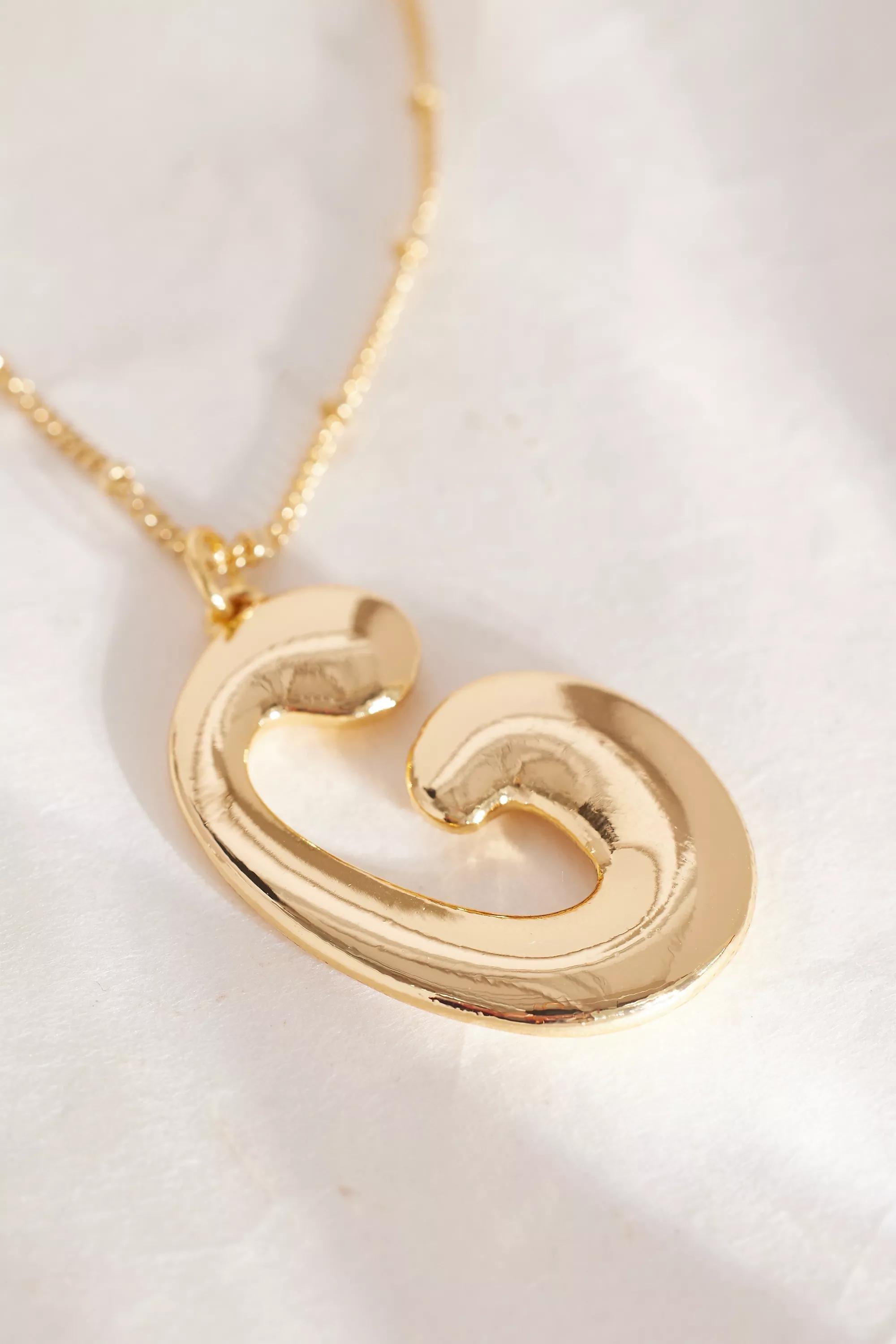 Gold-Plated Oversized Bubble Monogram Necklace, G, A501_0907, large image number 1