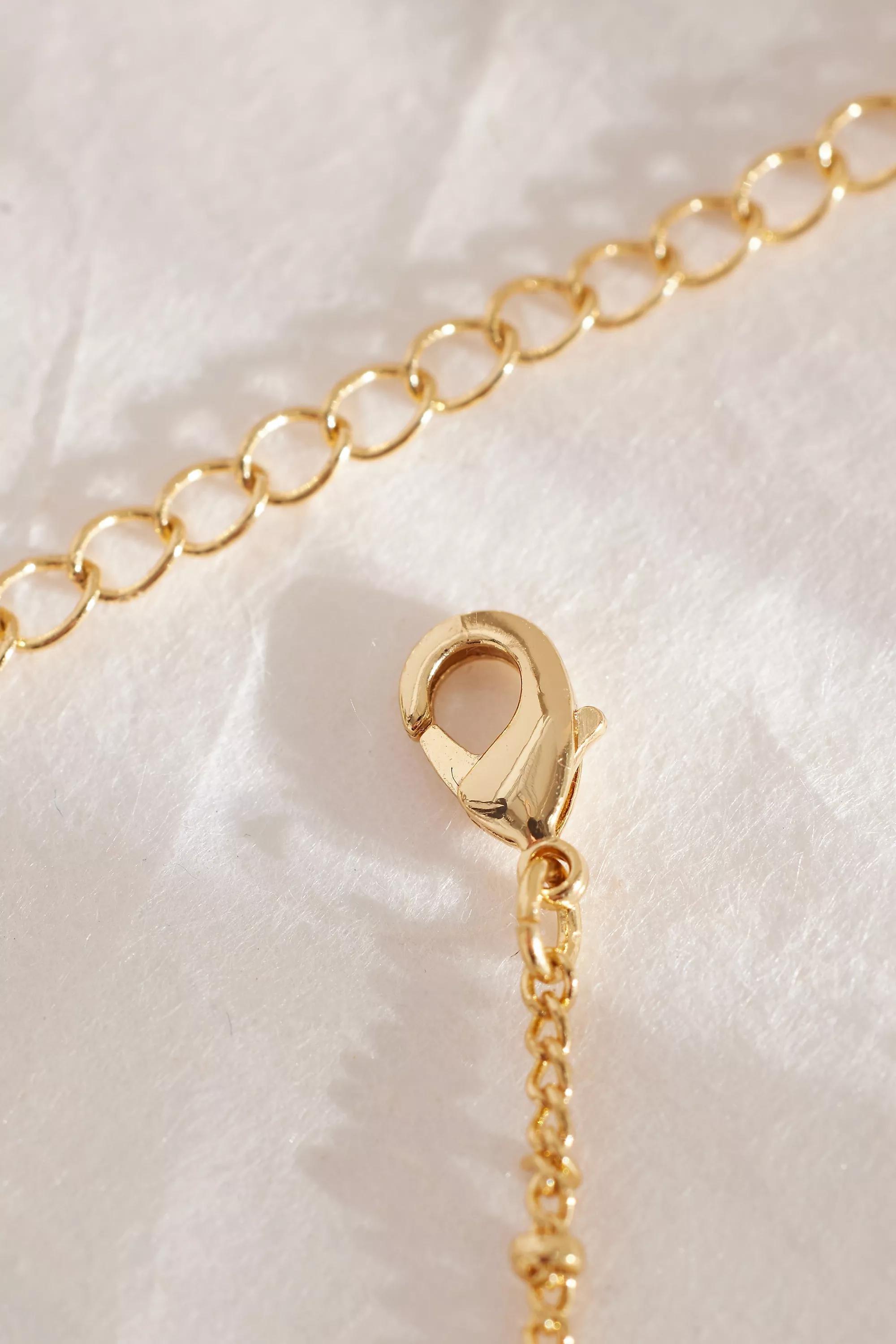 Gold-Plated Oversized Bubble Monogram Necklace, N, A501_0914, large image number 2
