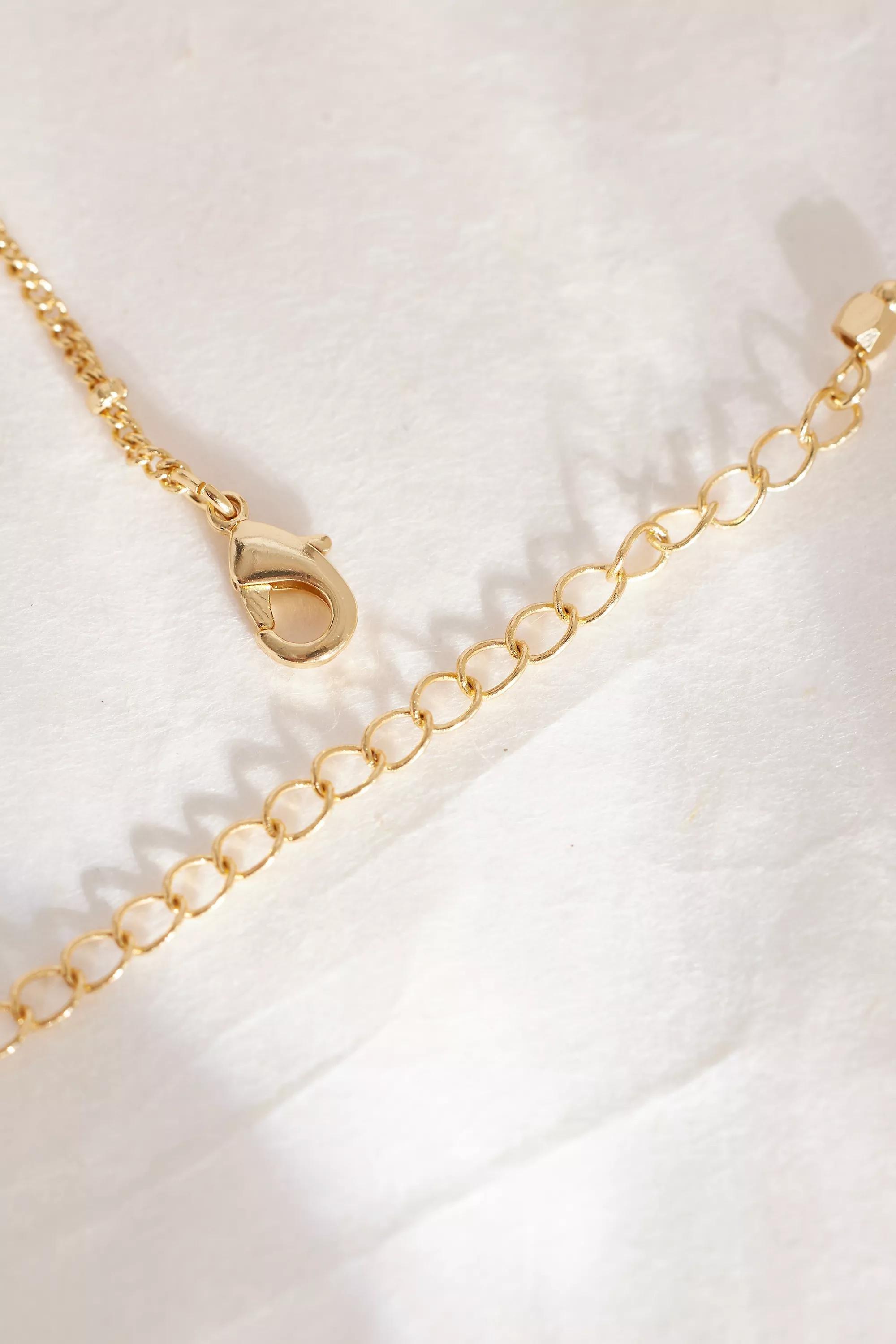 Gold-Plated Oversized Bubble Monogram Necklace, T, A501_0920, large image number 2