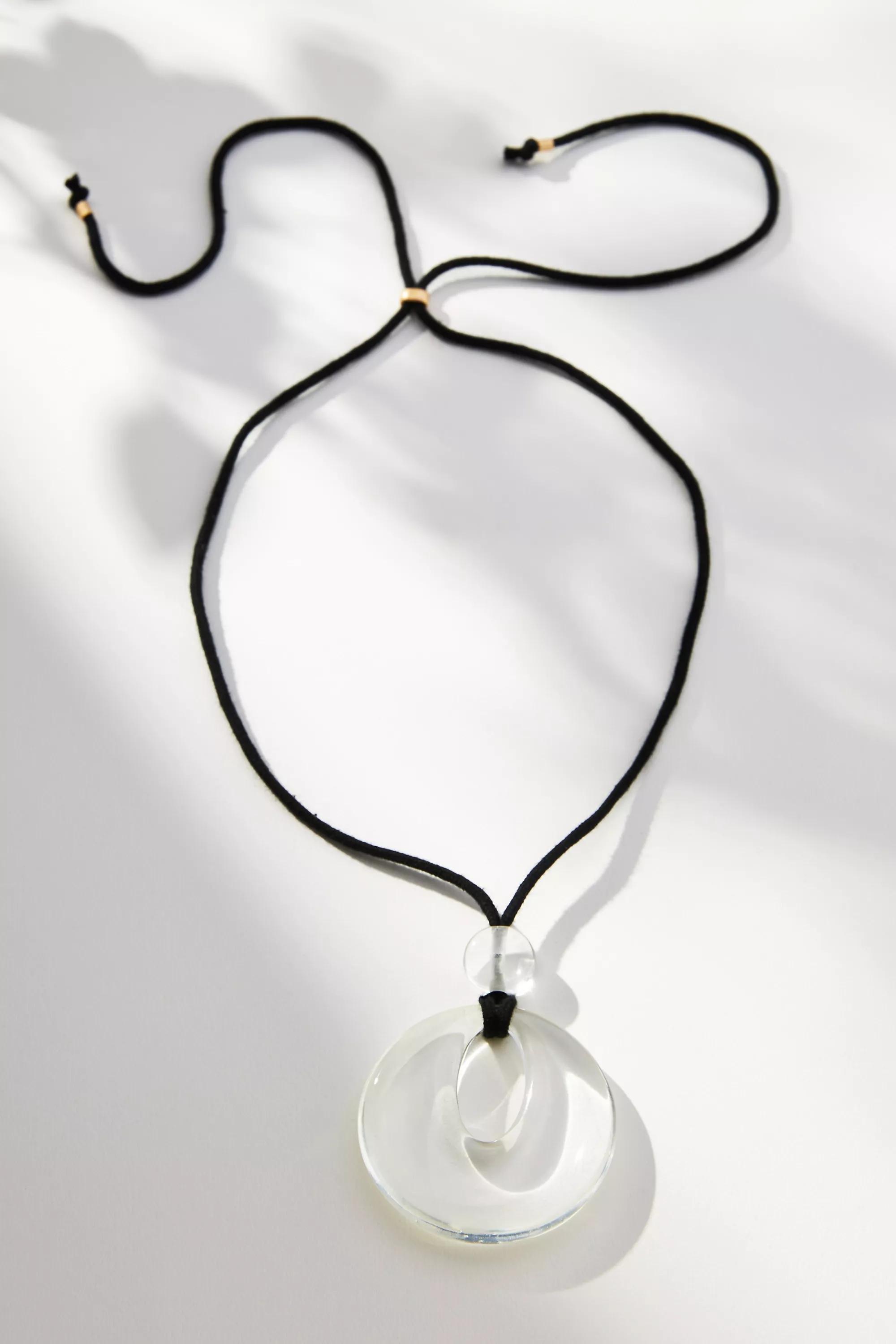Lucite Pendant Necklace, White, A501_0100, large image number 0