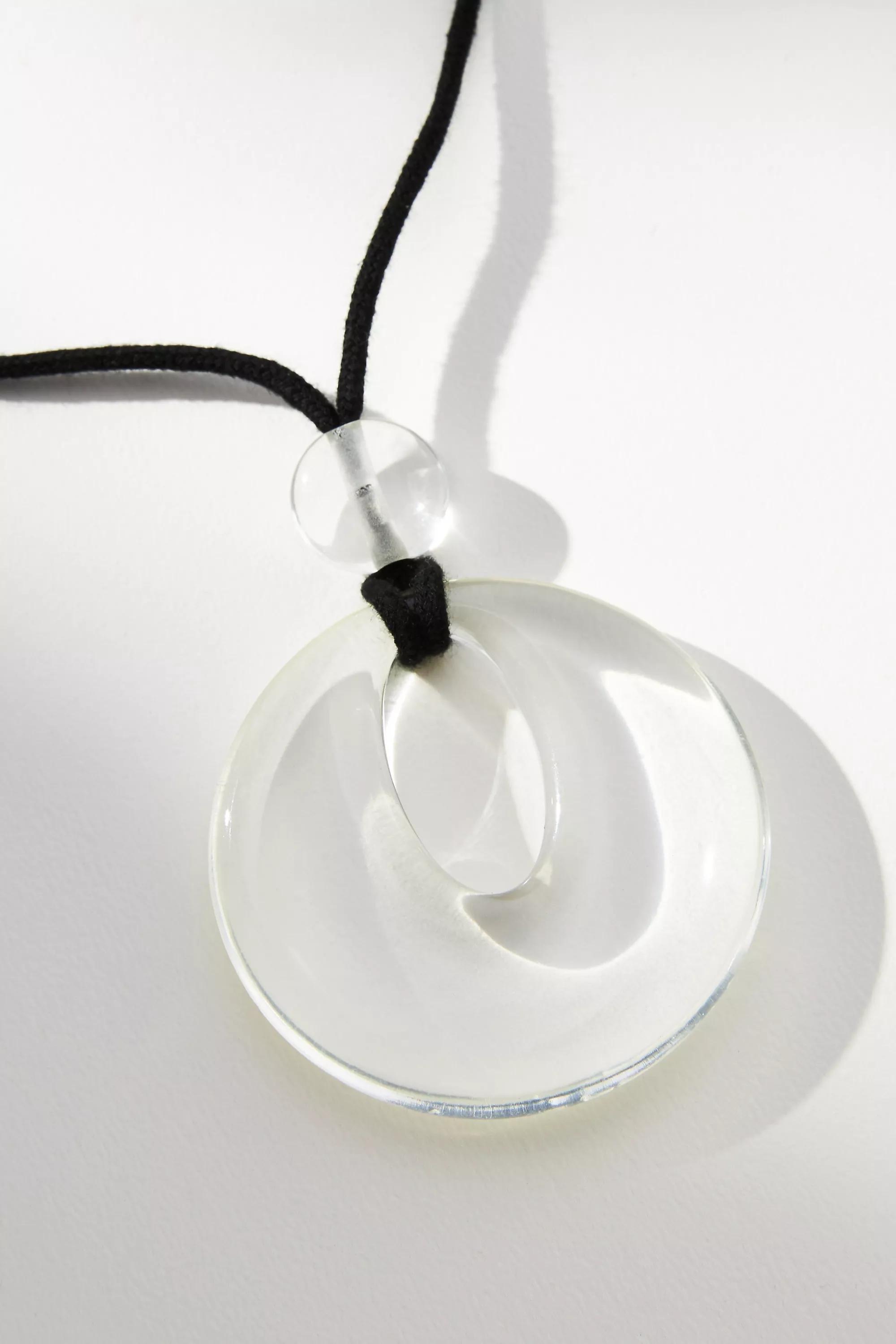 Lucite Pendant Necklace, White, A501_0100, large image number 1