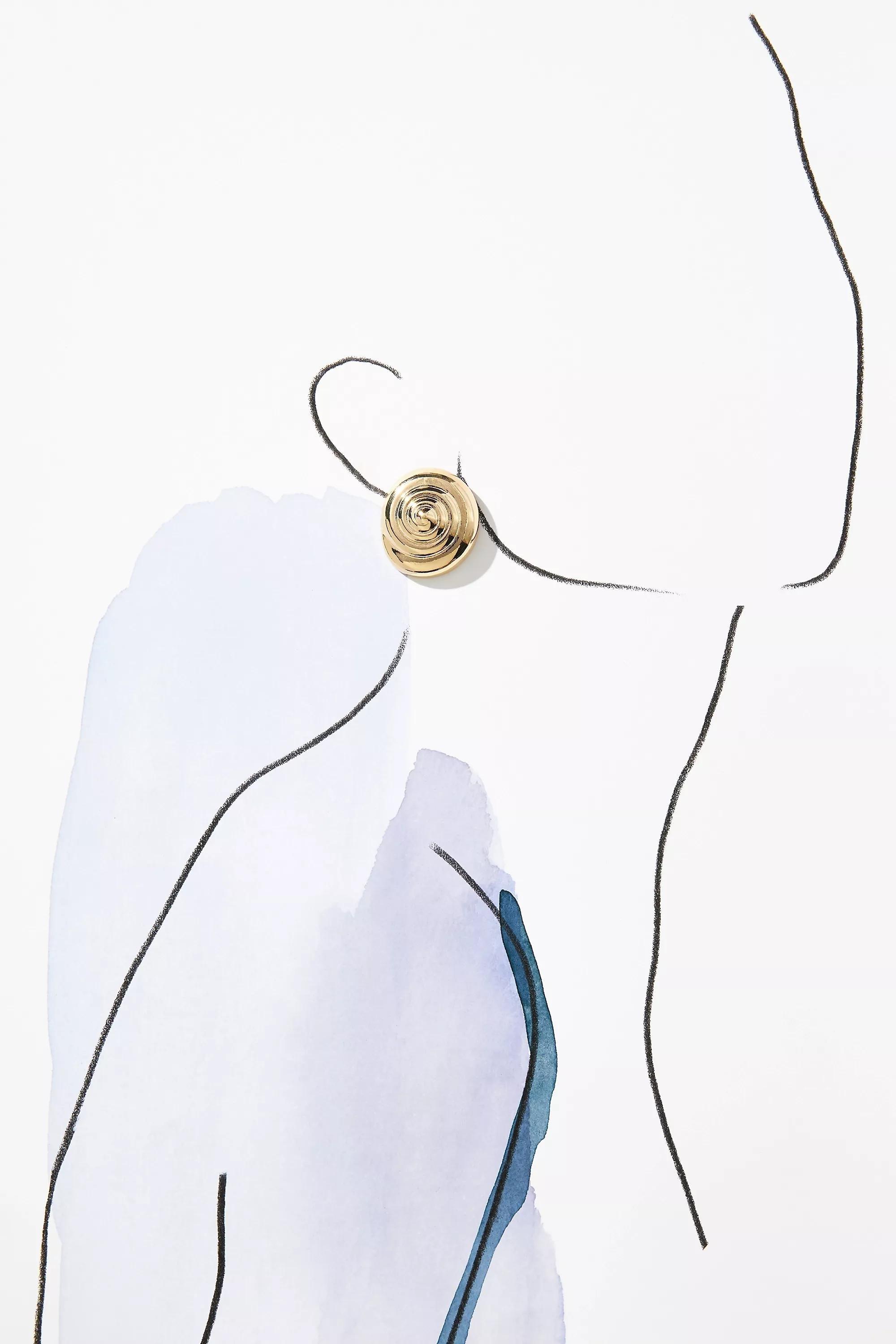 Spiral Post Stud Earrings, Gold, A501_0070, large image number 2