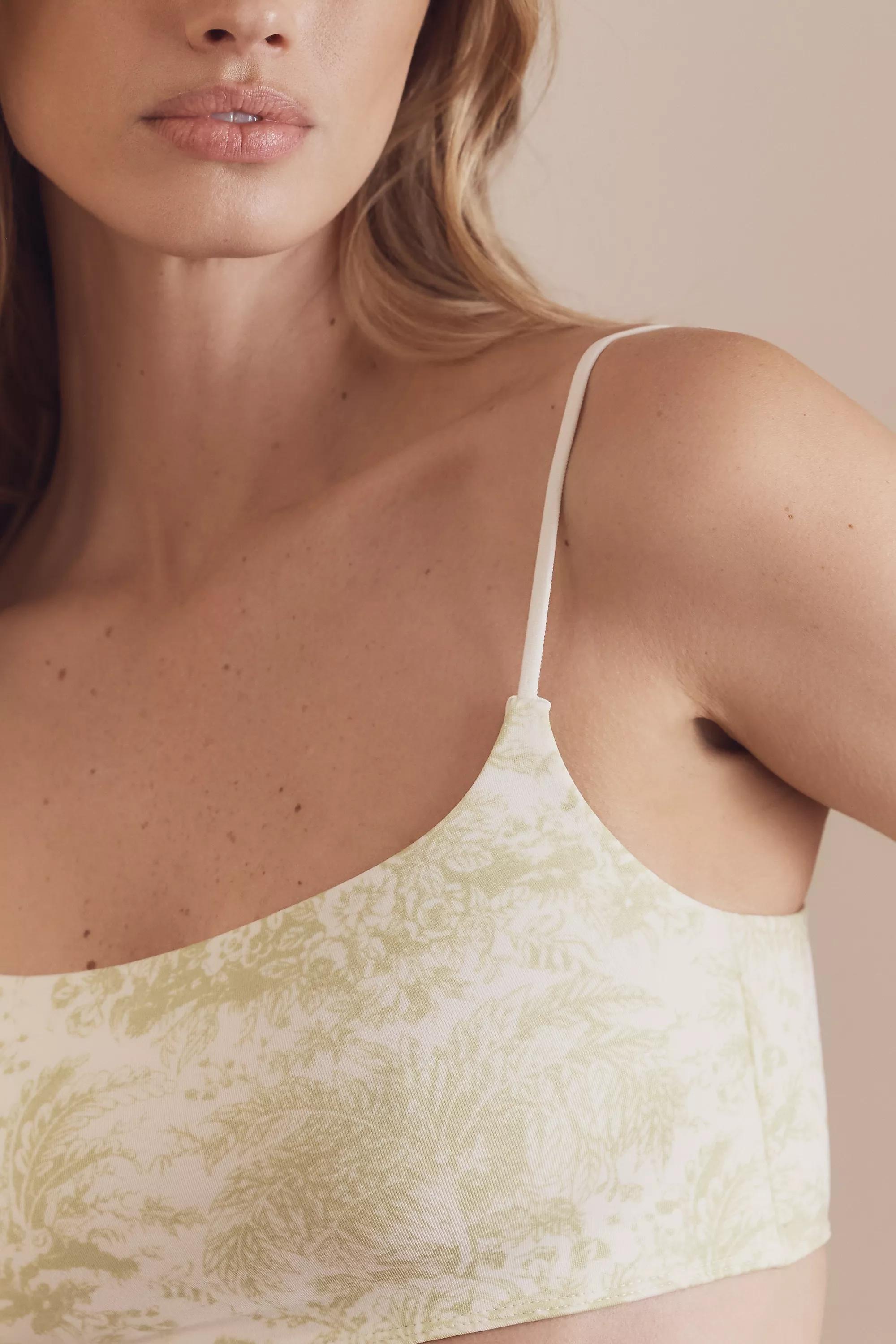 By Anthropologie Seamless Square-Neck Bralette, Green, A501_0237, large image number 2