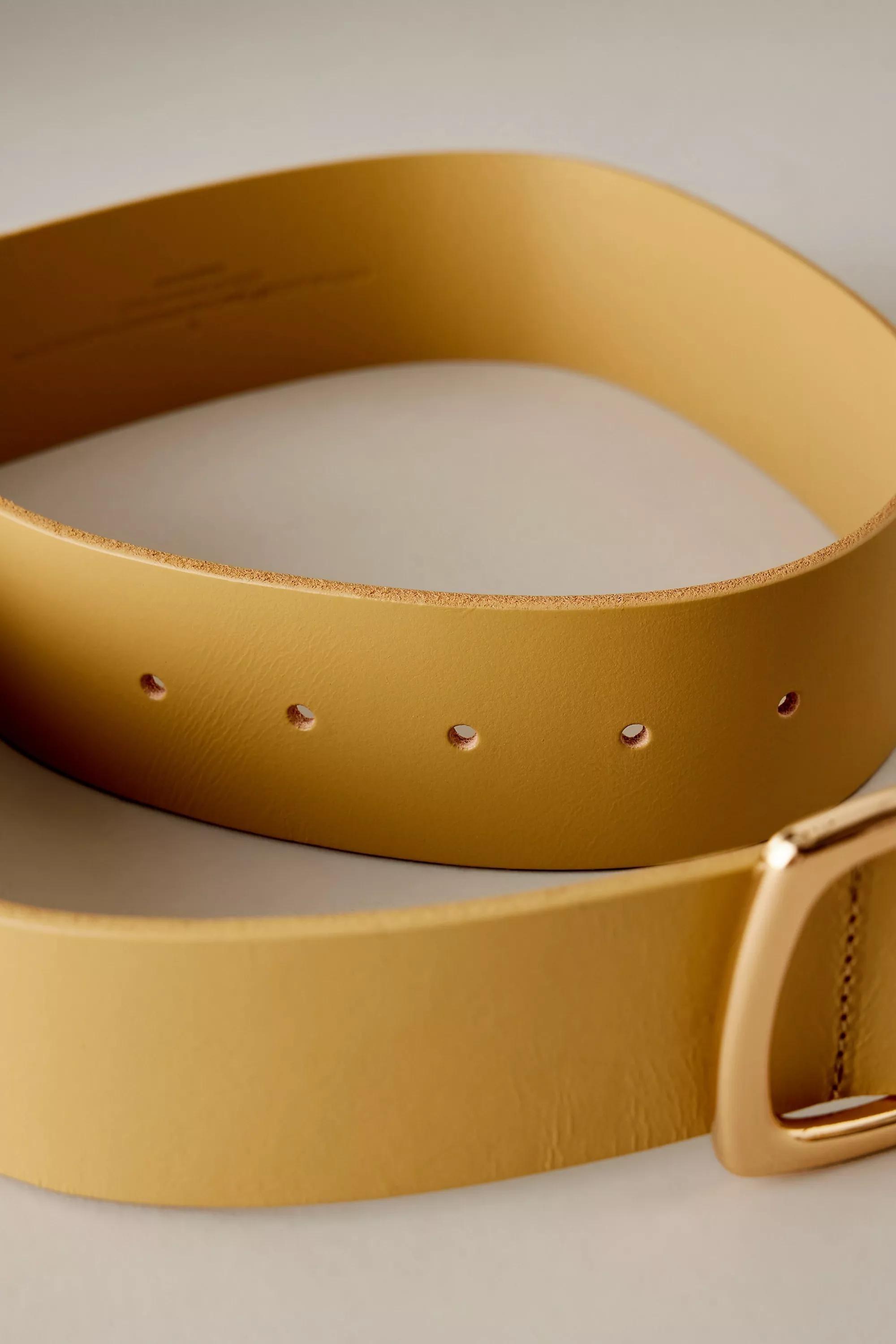 Leather Square Buckle Belt, Taupe, , large image number 3
