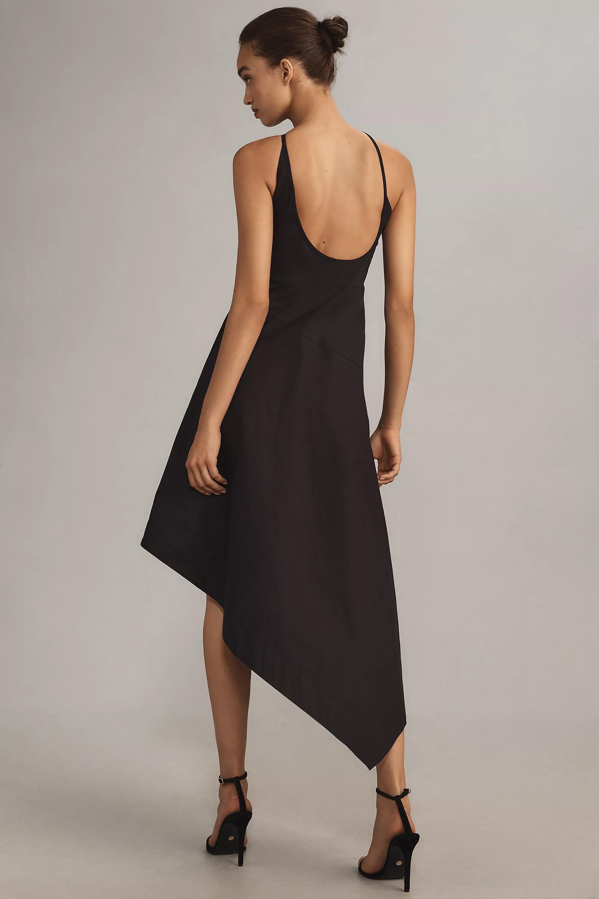 Anthropologie Embroidered Asymmetric Romantic Midi, Black, , large image number 2