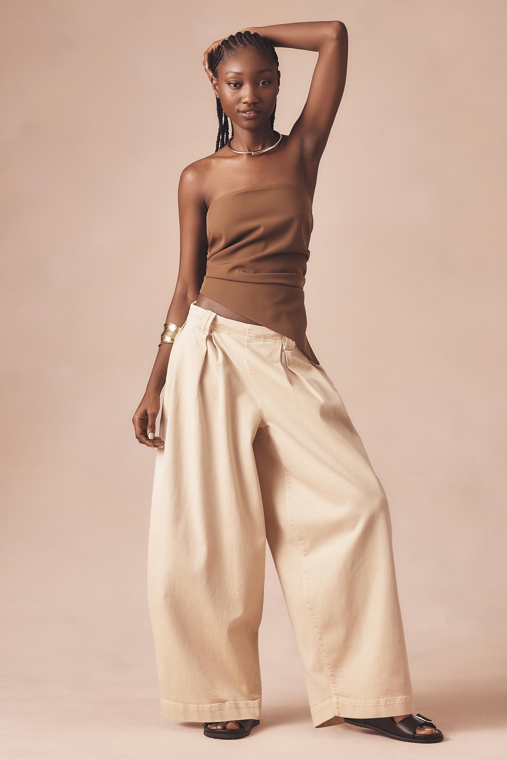 Pilcro Pull-On Parachute Trouser Pants, Cream, , large image number 0