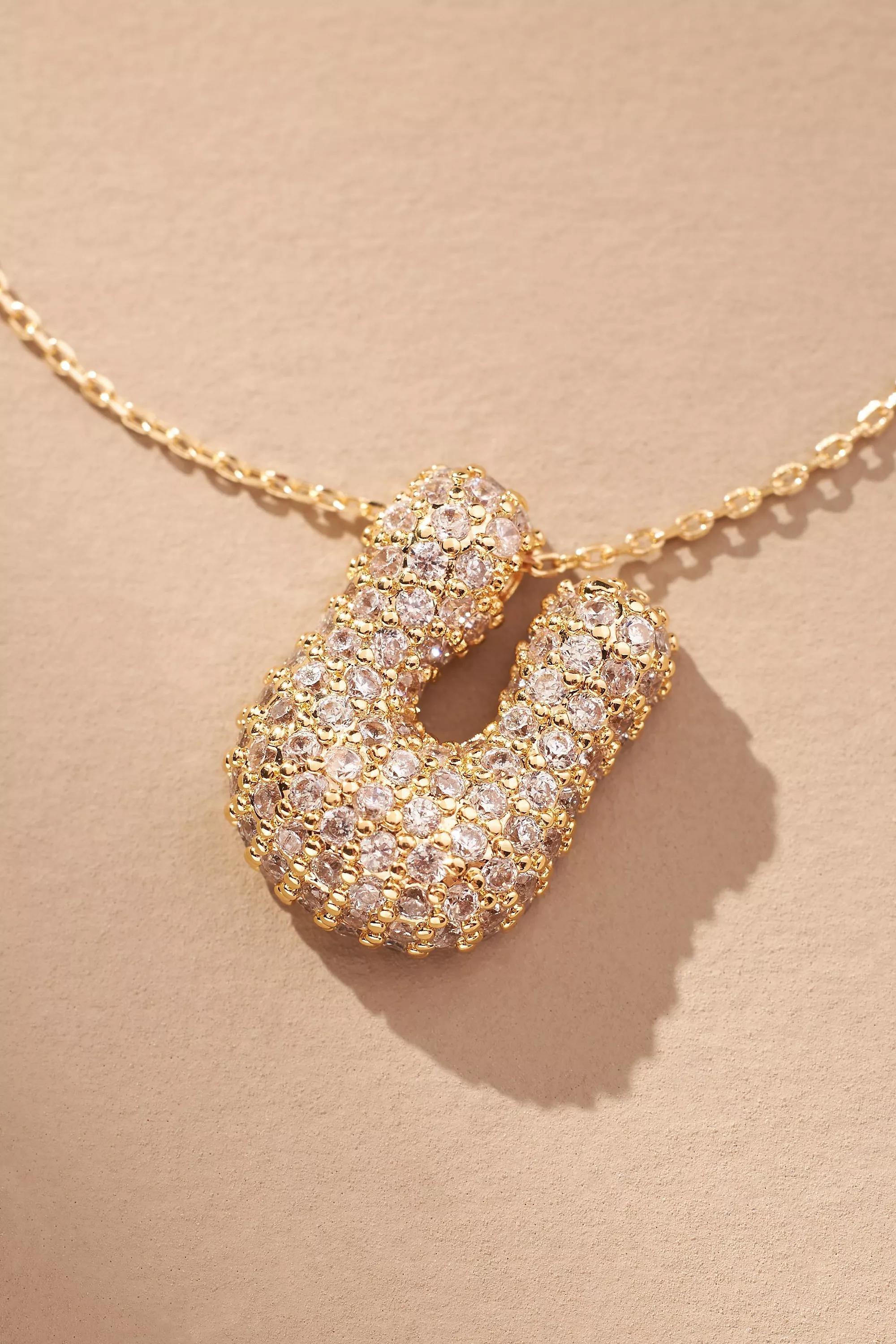 Anthropologie Letter Necklace, Gold, A501_0921, large image number 0