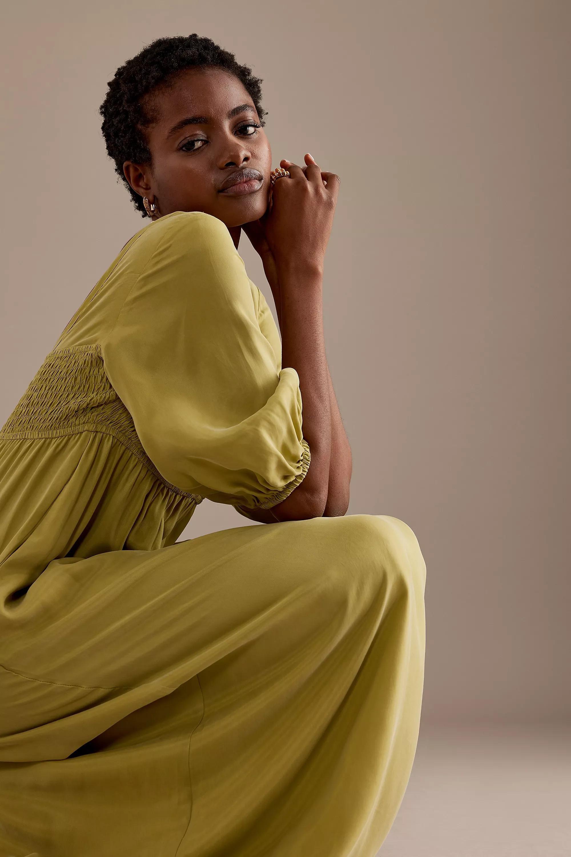 Sancia Rumia Balloon-Sleeve Maxi Dress, Green, , large image number 5