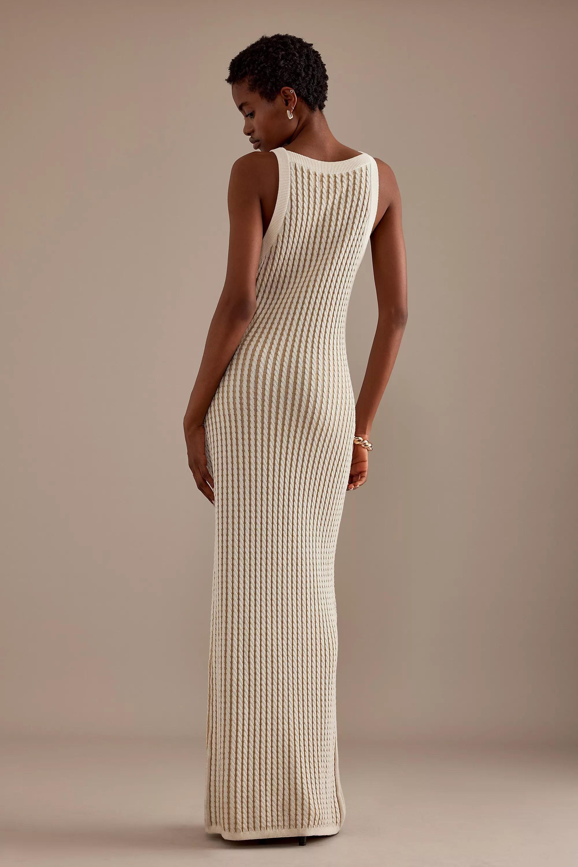 Sleeveless Knit Maxi Dress, Cream, , large image number 2
