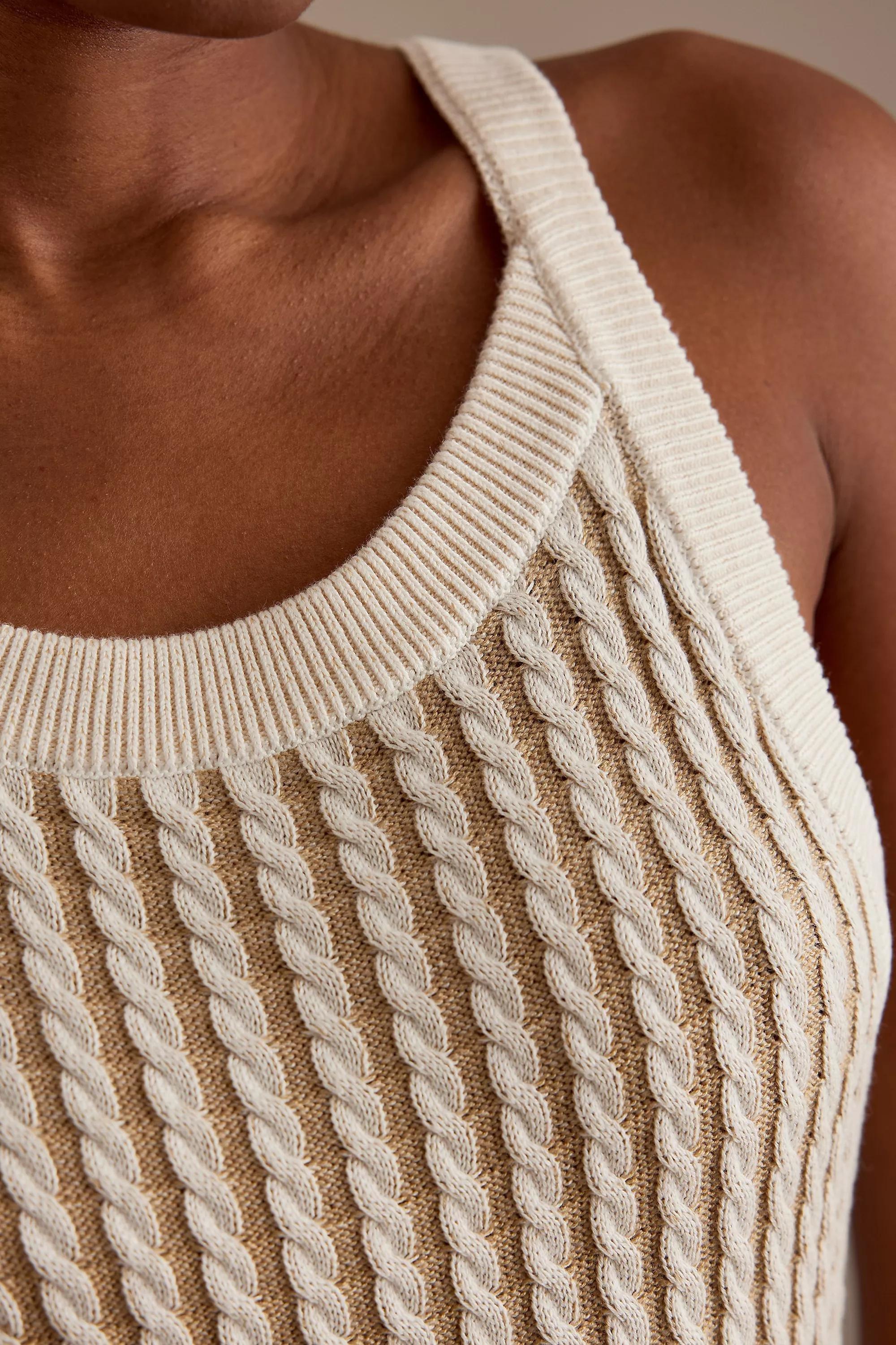Sleeveless Knit Maxi Dress, Cream, , large image number 4