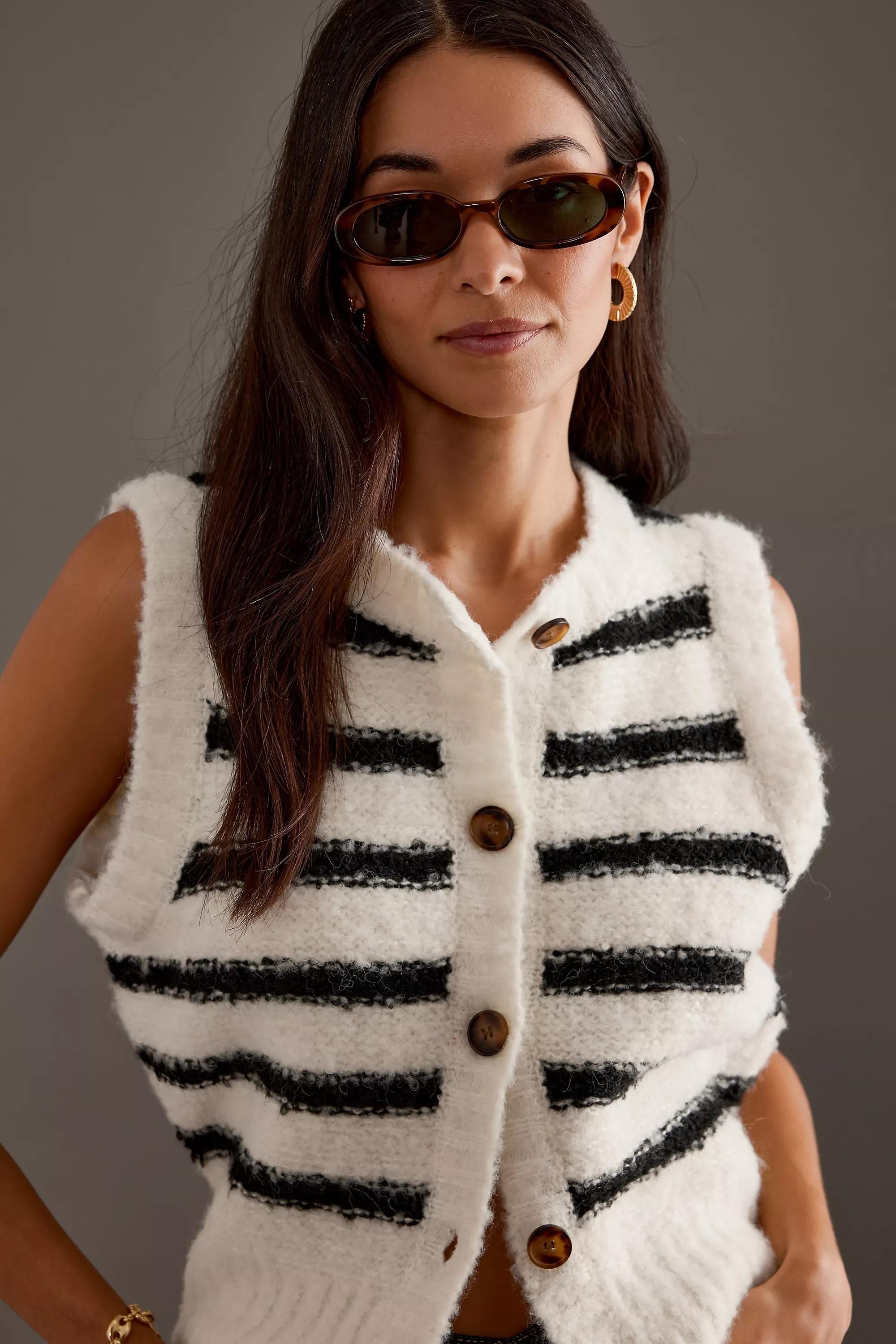 Brown Pattern Le Specs Outta Love Oval Sunglasses, , medium
