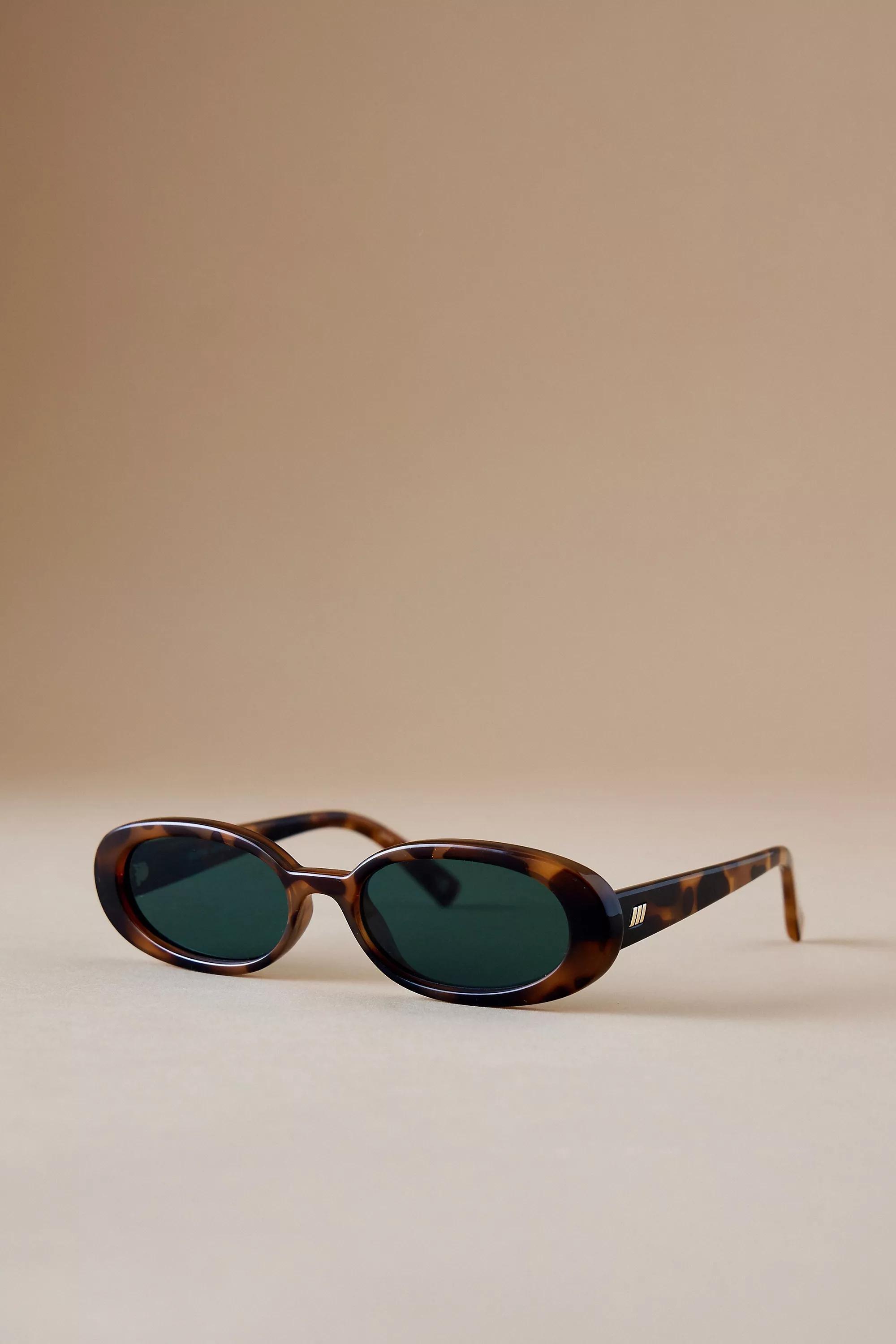 Brown Pattern Le Specs Outta Love Oval Sunglasses, A501_0029, large image number 2