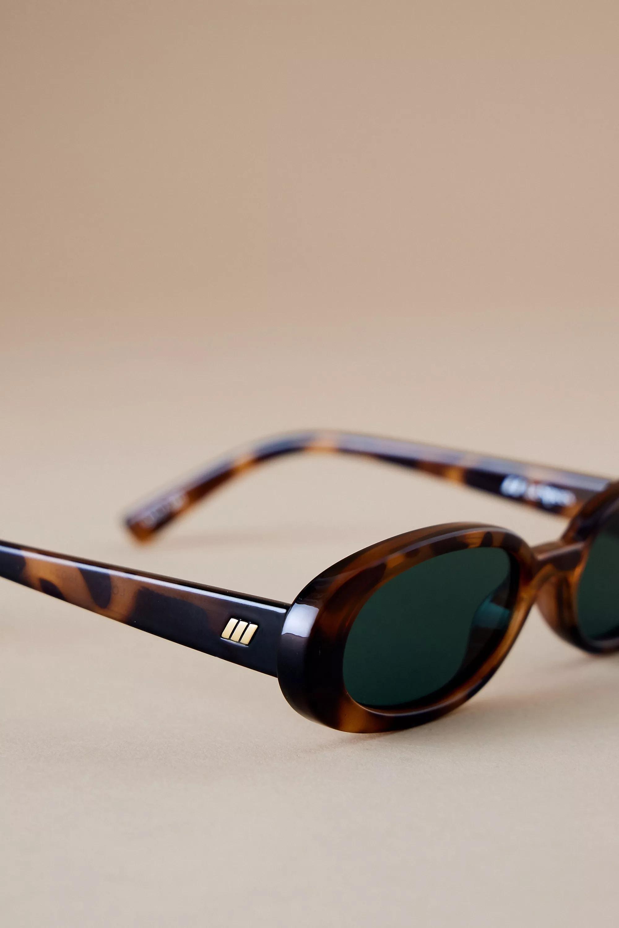 Brown Pattern Le Specs Outta Love Oval Sunglasses, A501_0029, large image number 3