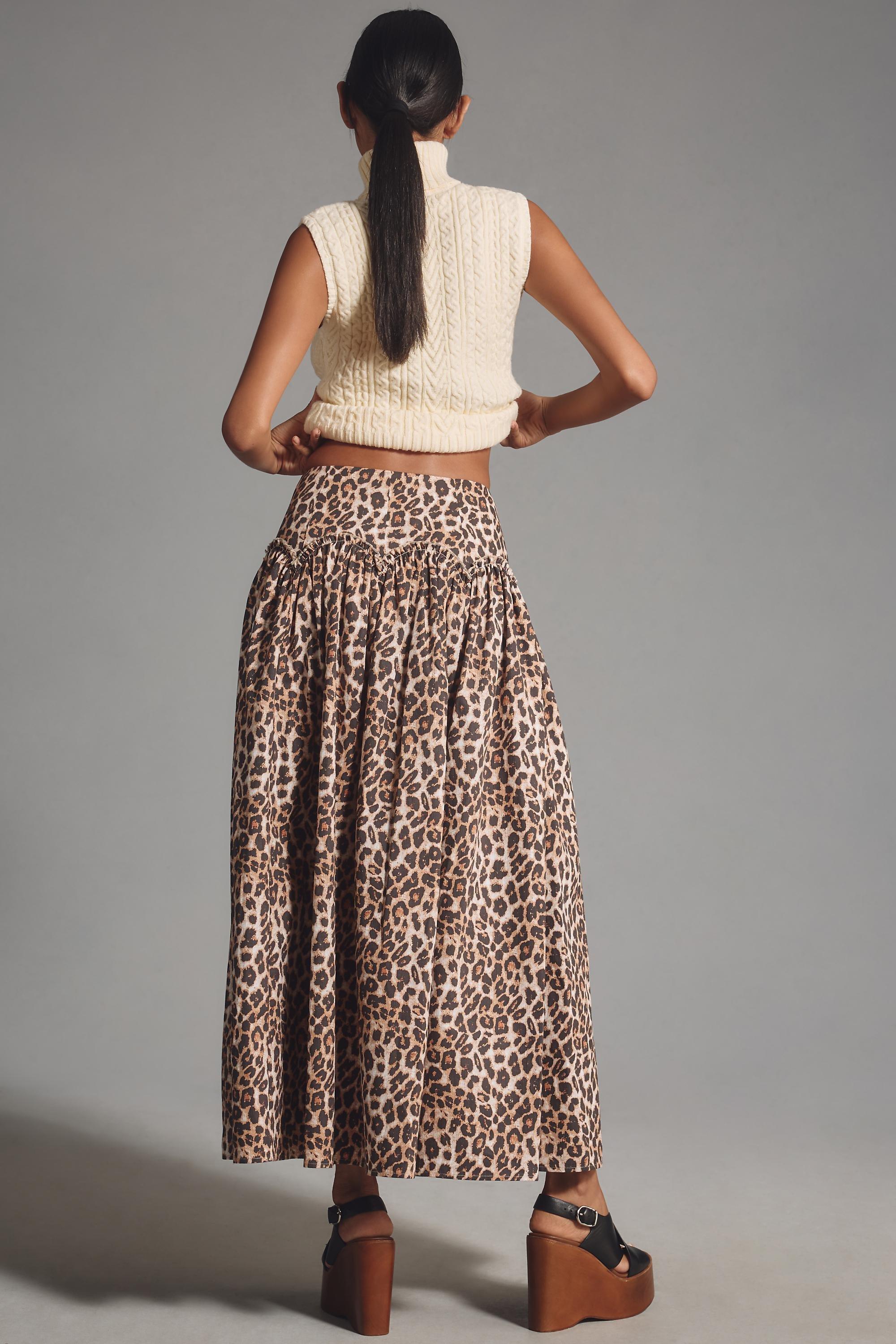Mare Mare X Anthropologie Basque-Waist Maxi Skirt, Brown, , large image number 2