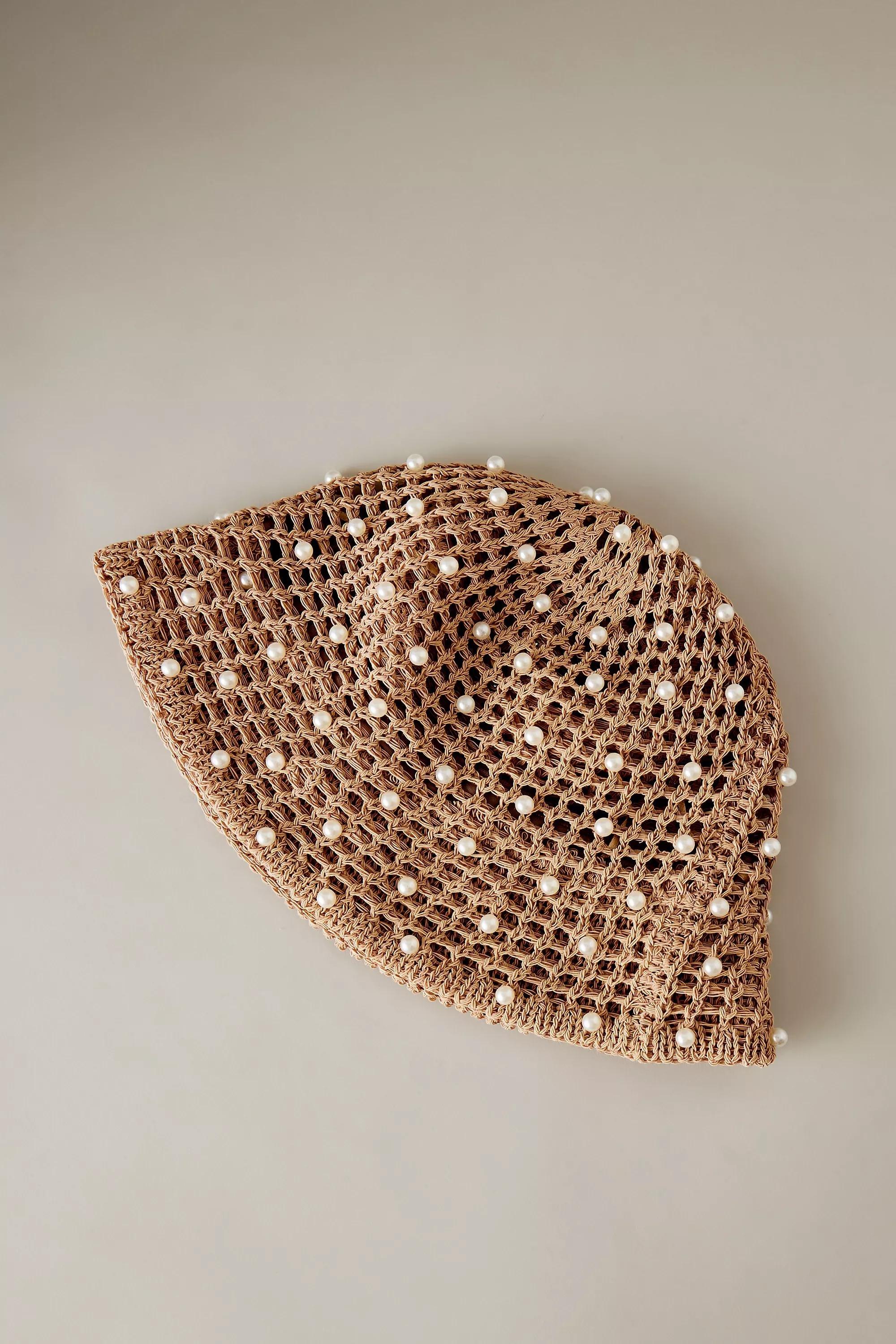 Pearl Crochet Bucket Hat, Brown, A501_0111, large image number 0