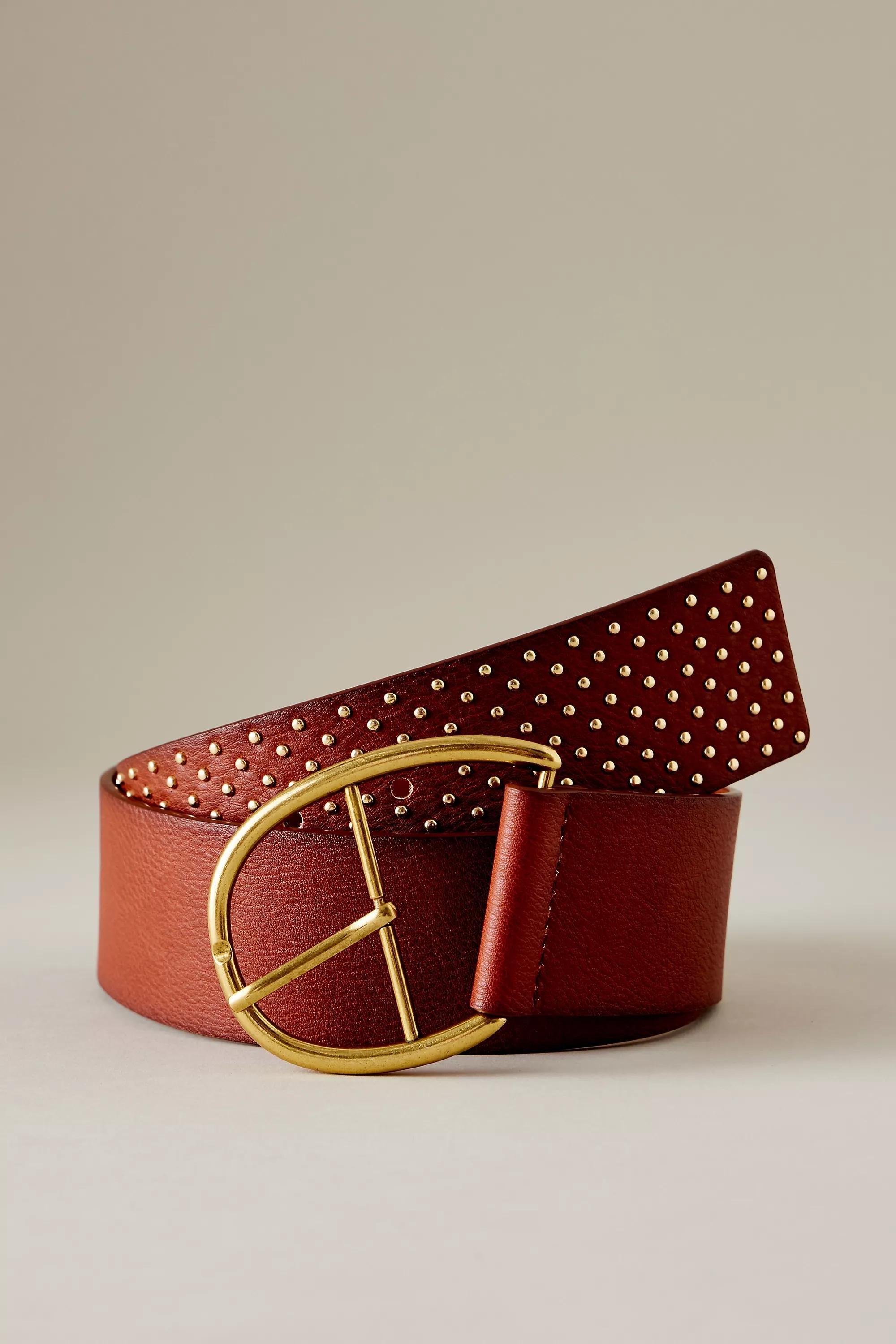 Anthropologie Studded Low-Slug Belt, Brown Azadea Qatar - Main Image