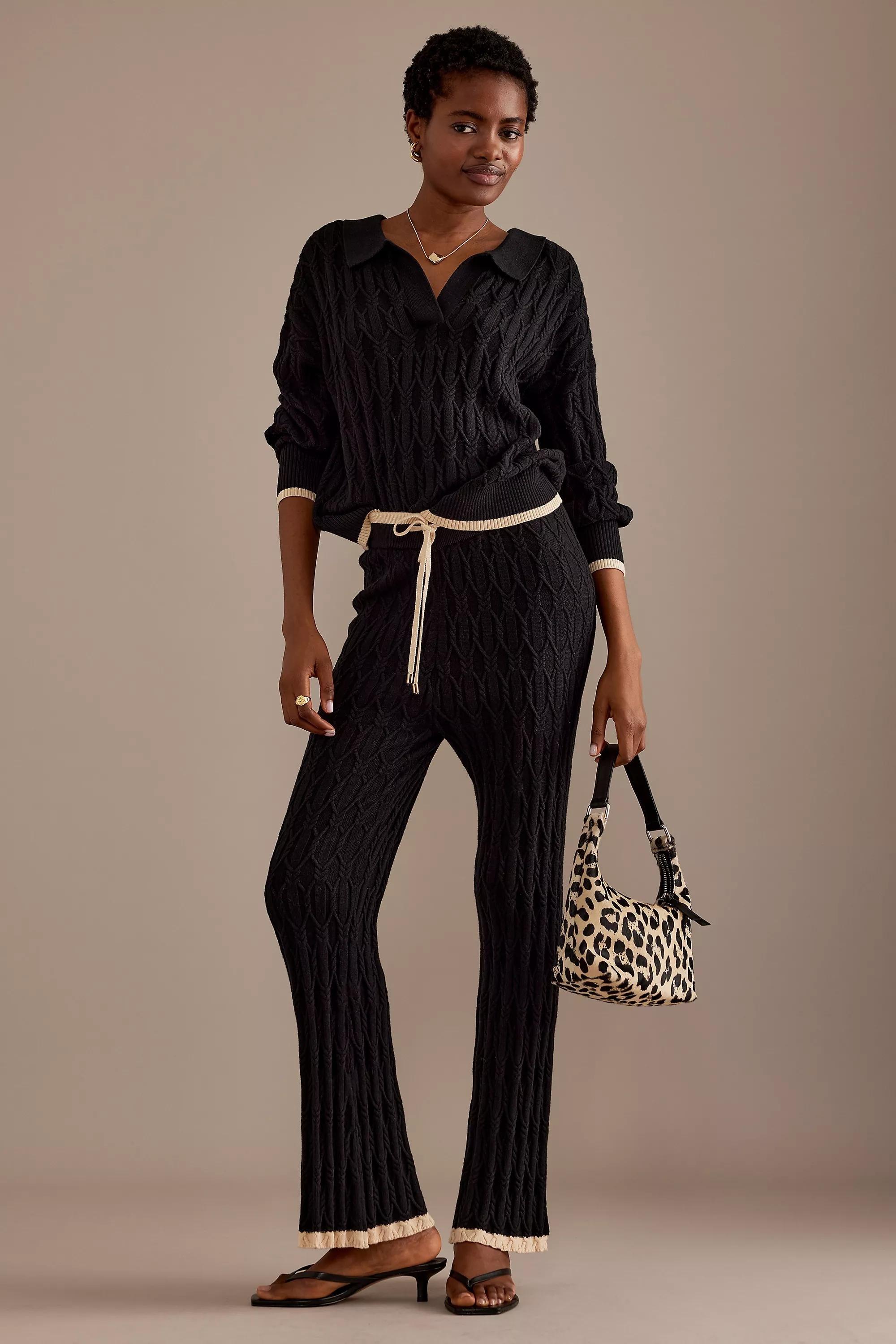 Sancia Knit Trousers, Black, , large image number 0