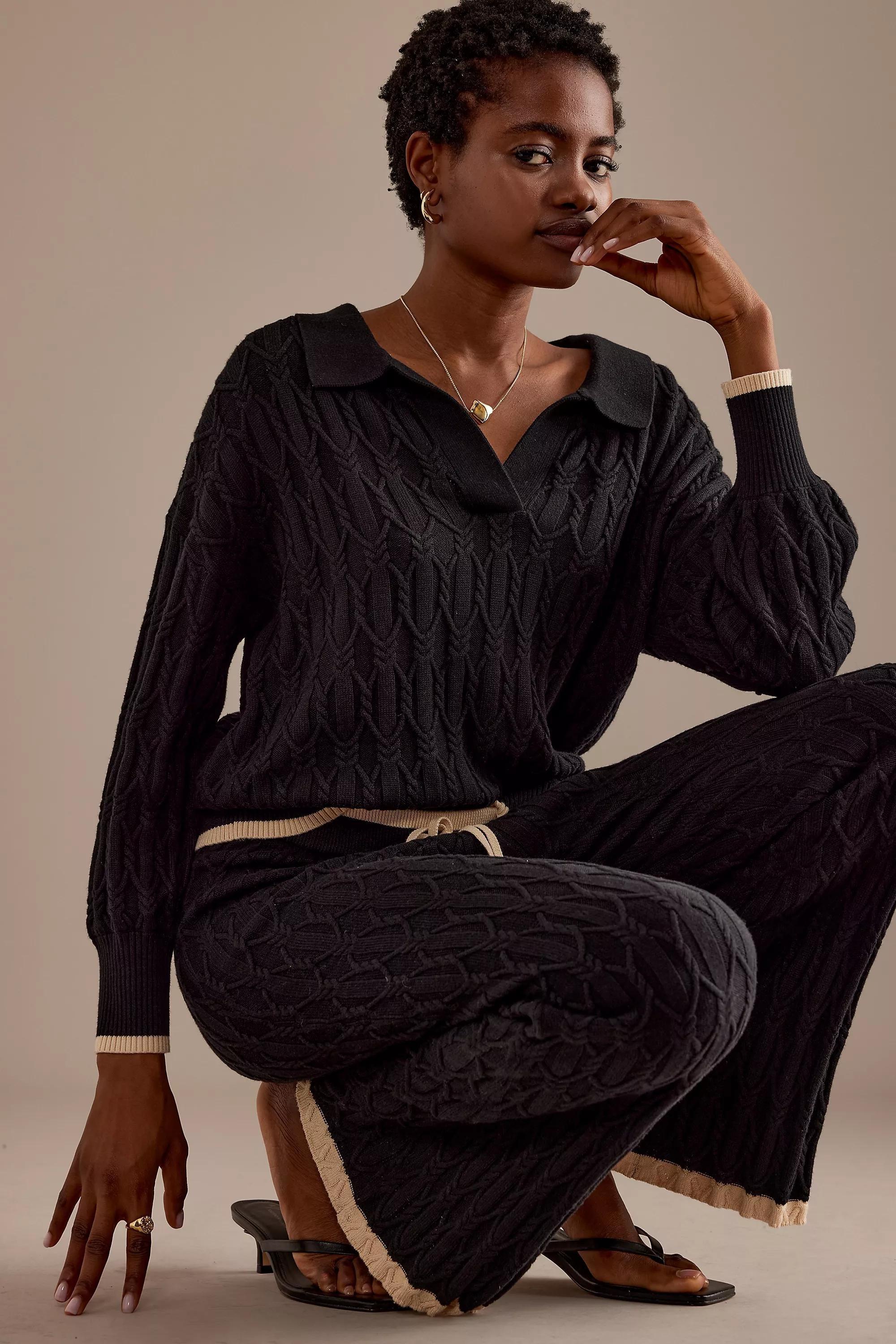 Sancia Knit Trousers, Black, , large image number 1