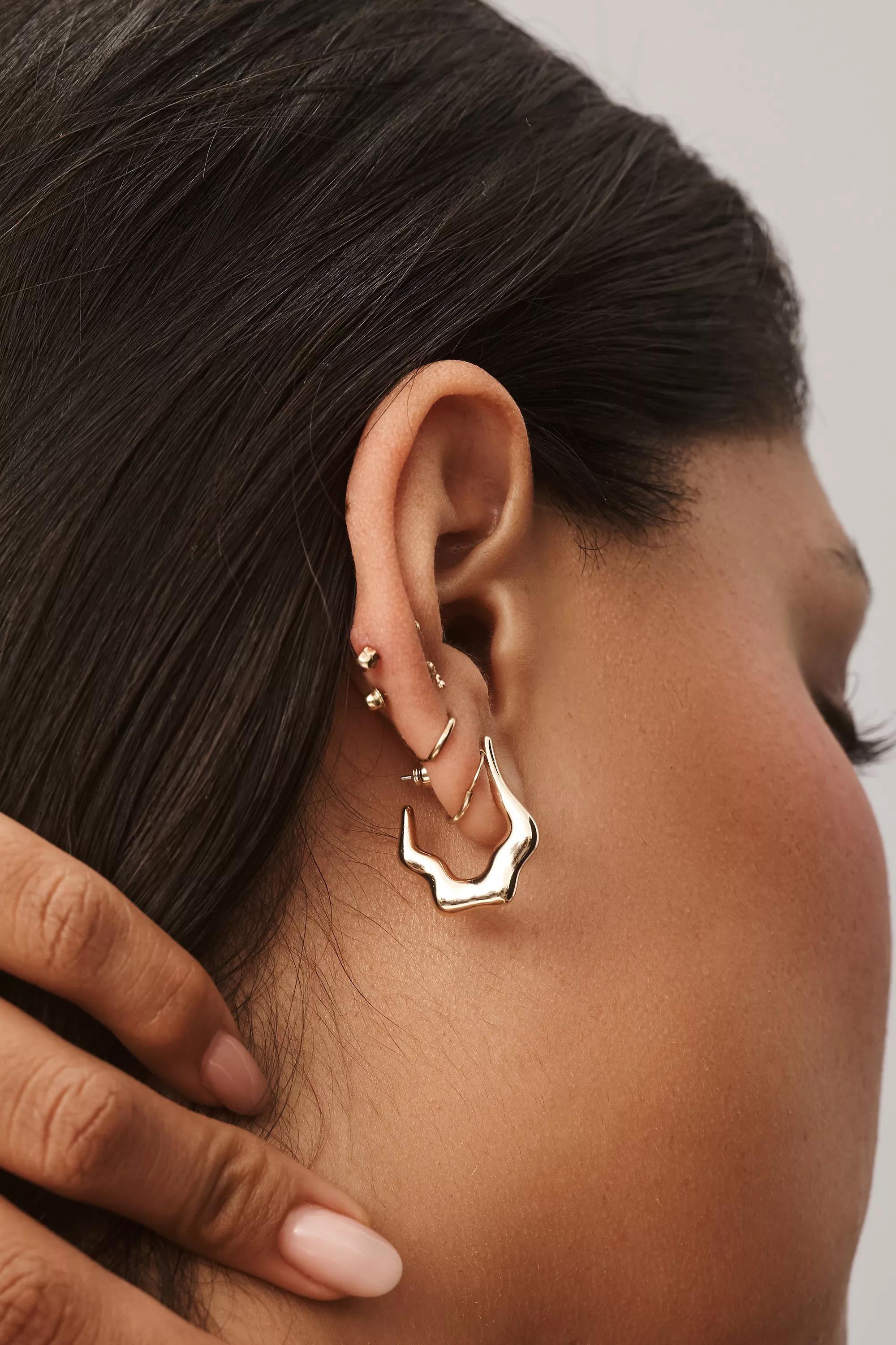 14K Gold-Plated Huggie Hoop Earrings, A501_0070, large image number 0