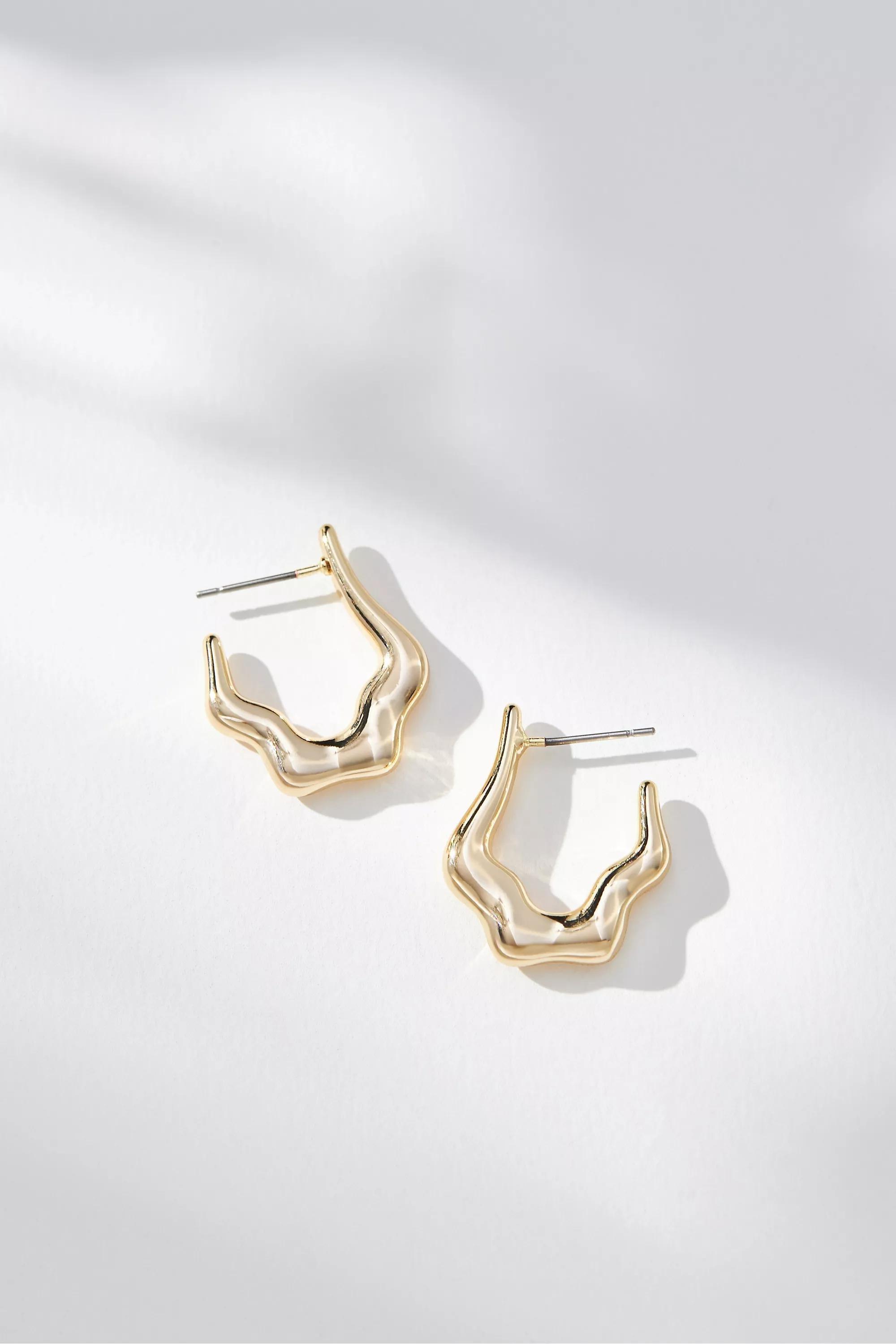 14K Gold-Plated Huggie Hoop Earrings, A501_0070, large image number 1