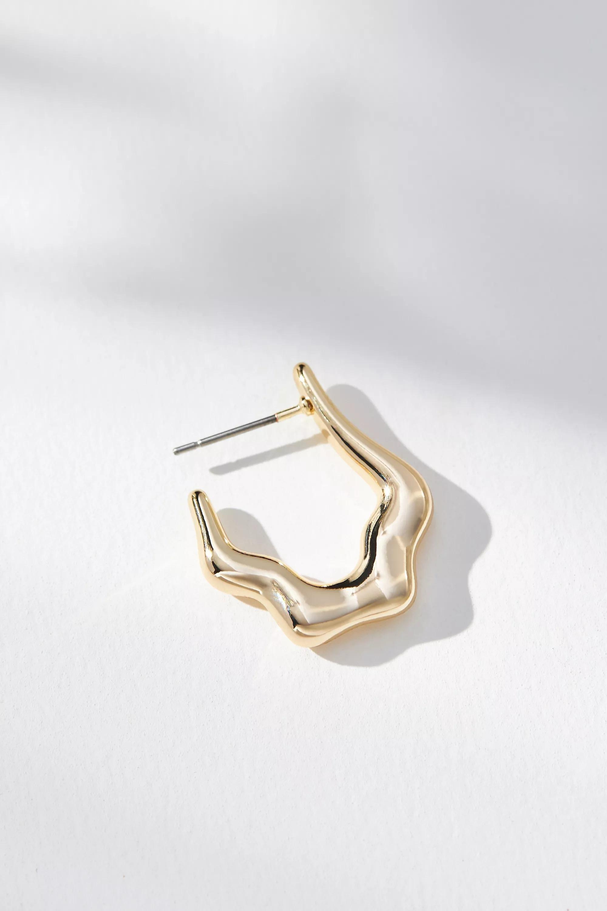 14K Gold-Plated Huggie Hoop Earrings, A501_0070, large image number 3