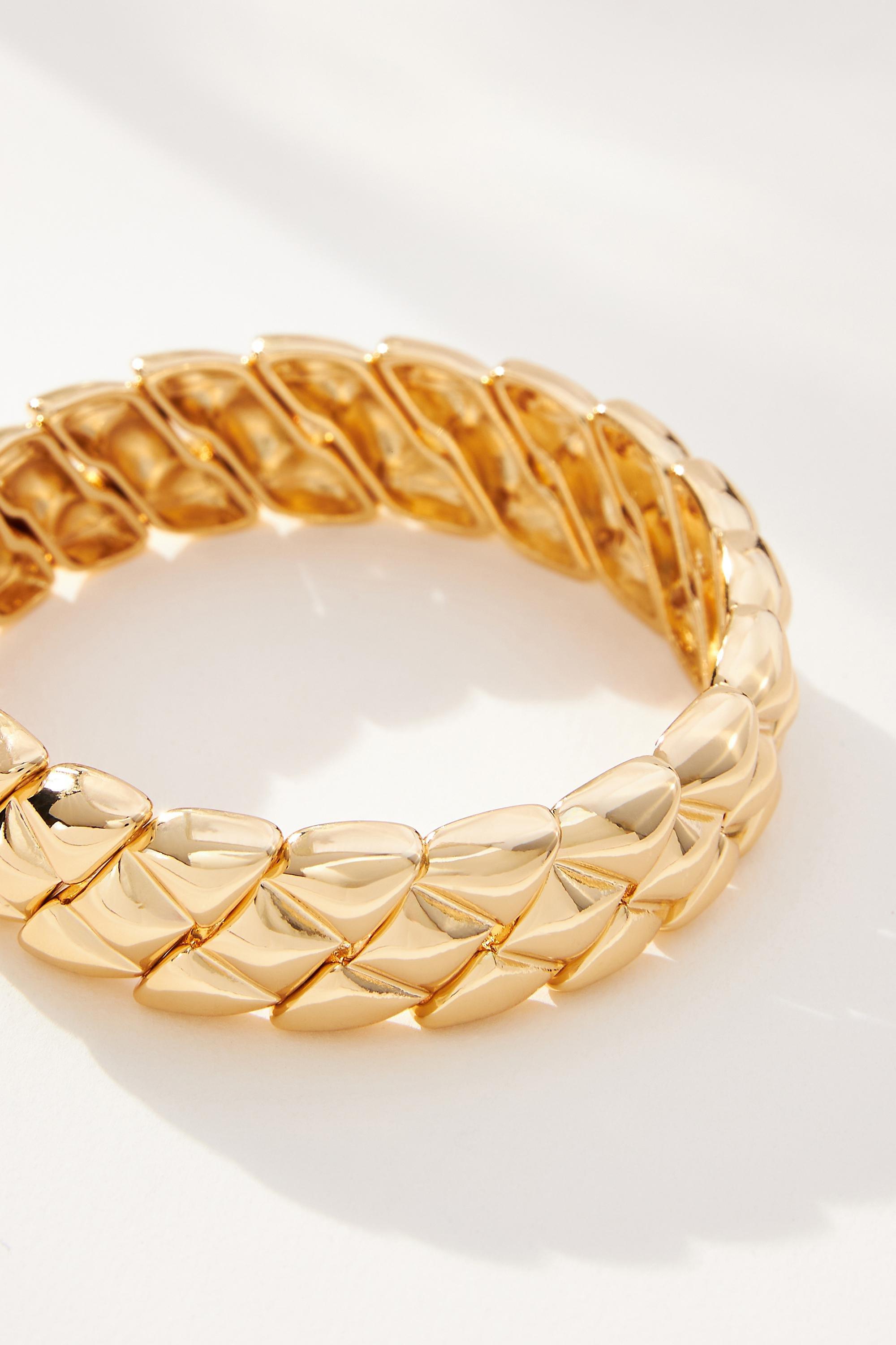 Molten Metal Stretch Bracelet, Gold, A501_0070, large image number 3