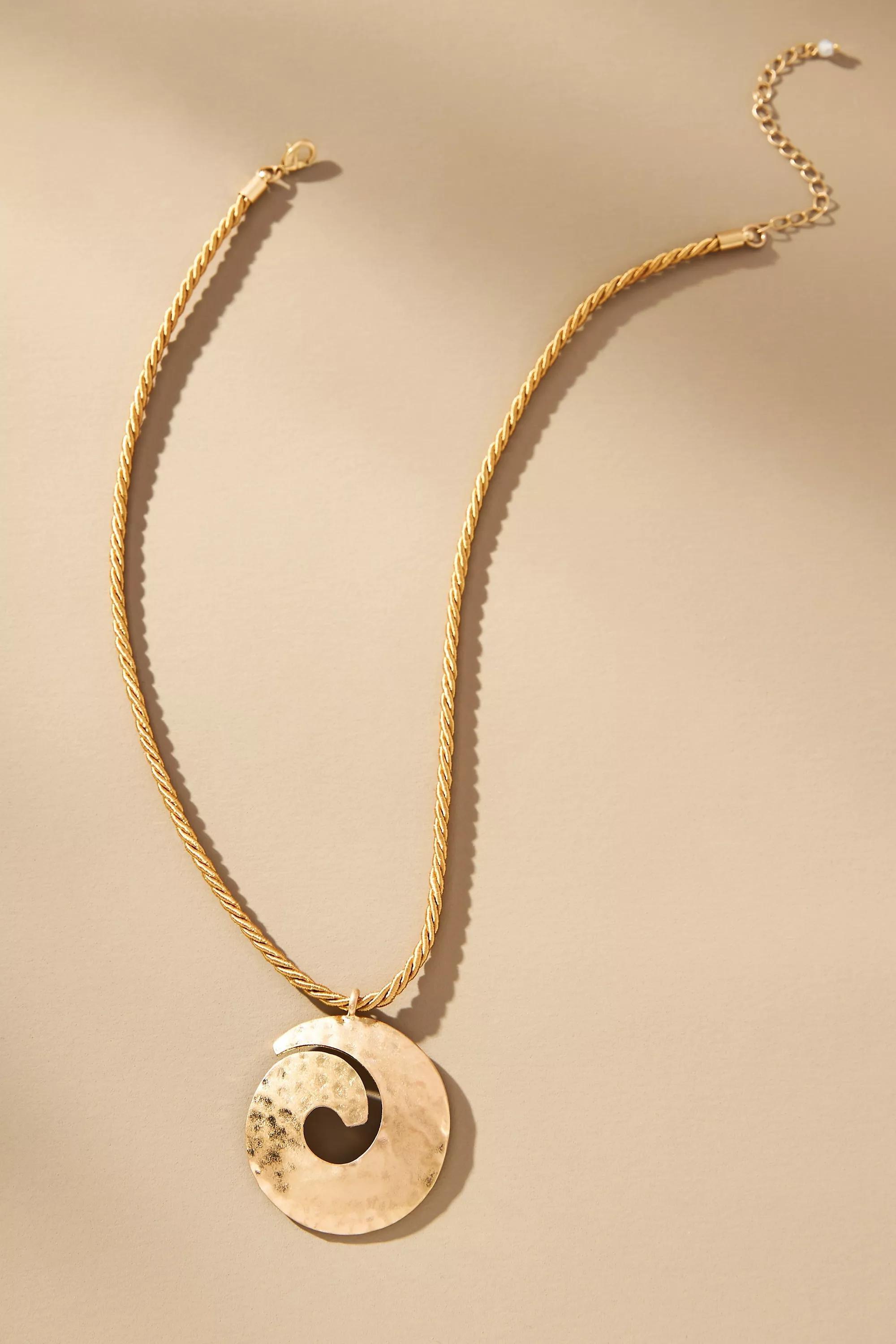Swirl Pendant Rope Chain Necklace, A501_0070, large image number 0