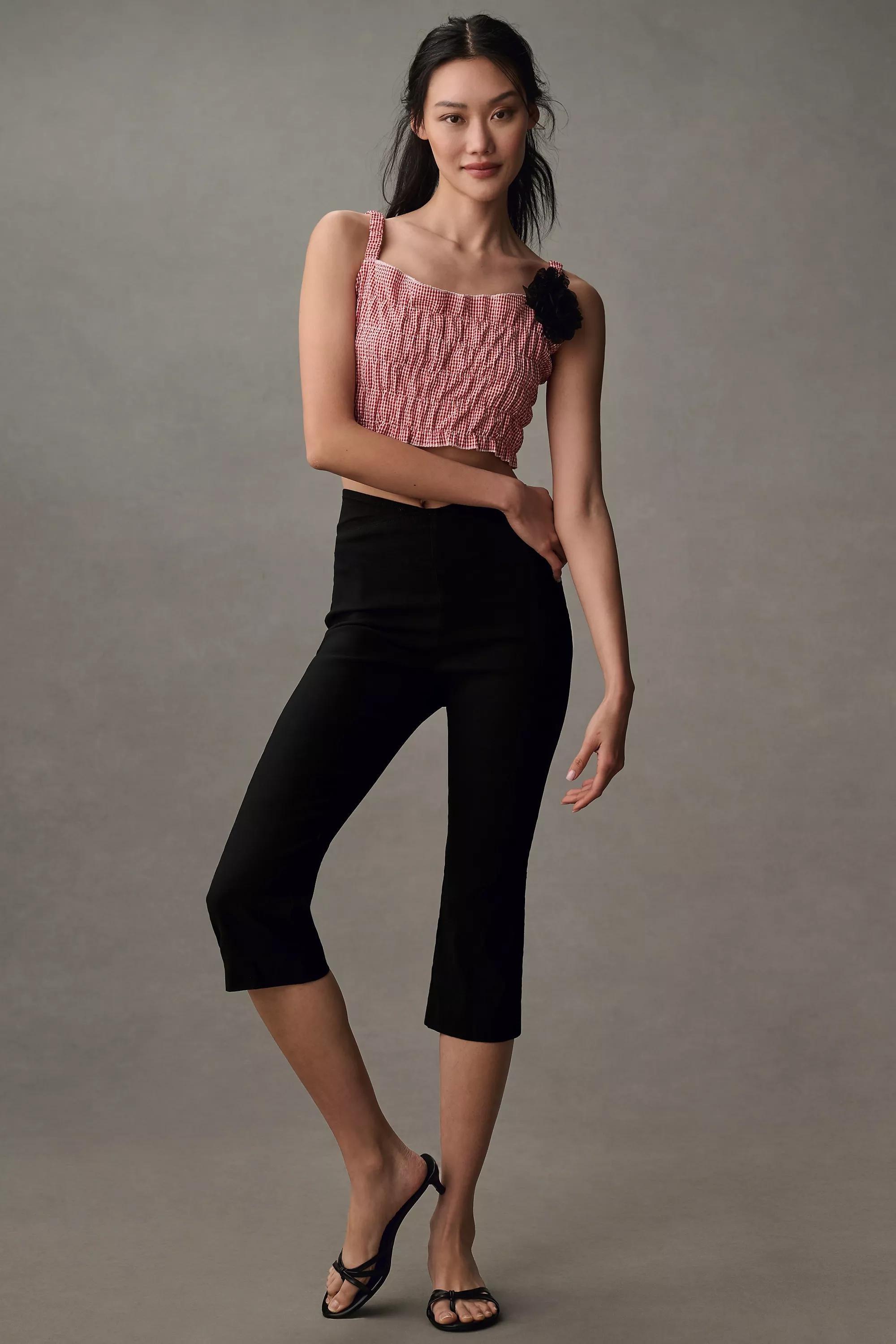 Maeve Structured Bombshell Capri Pants, Black, , large image number 0