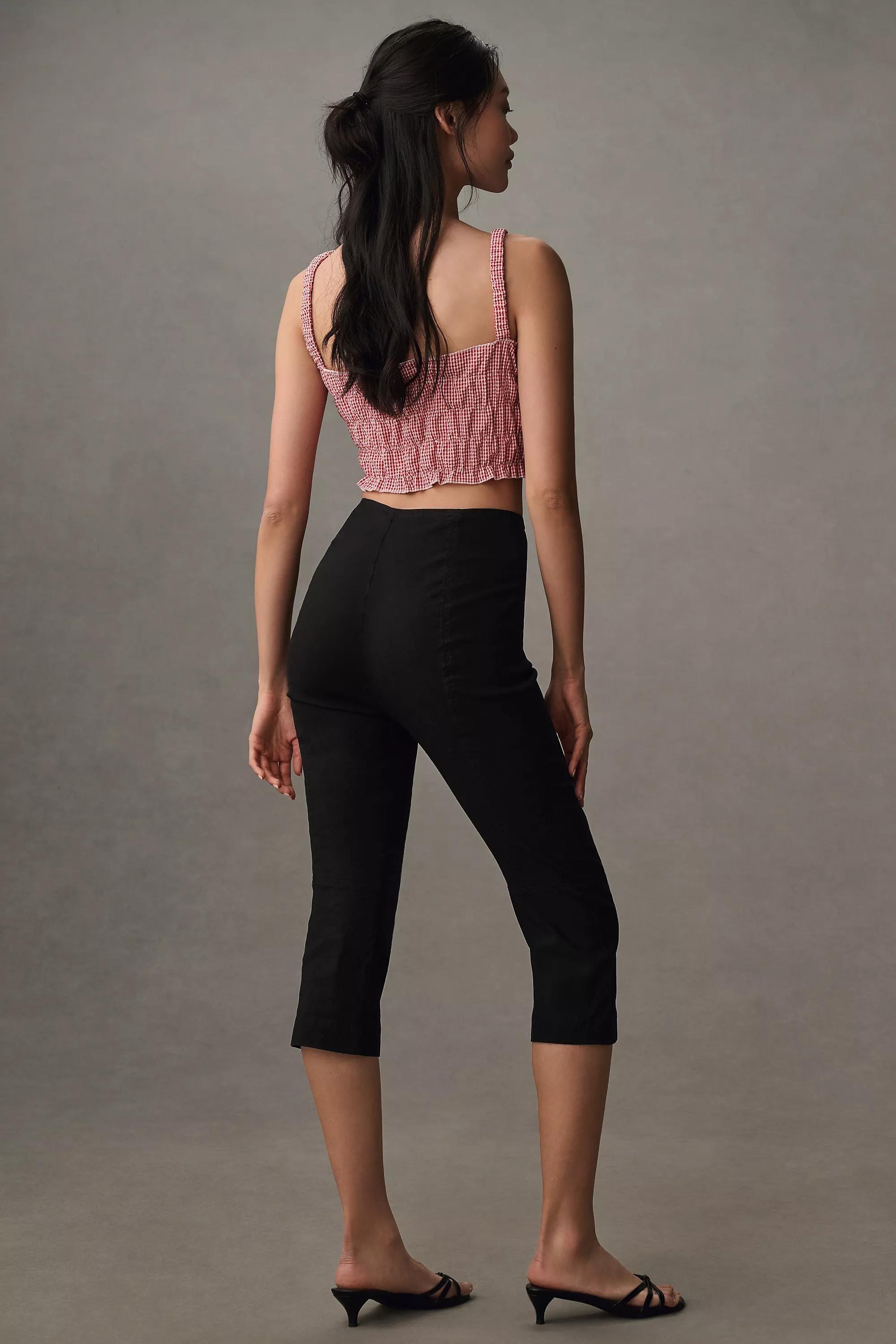 Maeve Structured Bombshell Capri Pants, Black, , large image number 1