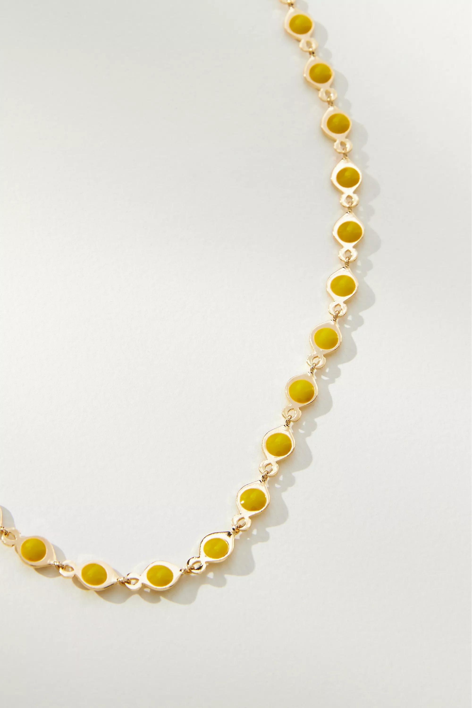 14K Gold-Plated Colourful Gem Necklace, Yellow, A501_0034, large image number 2