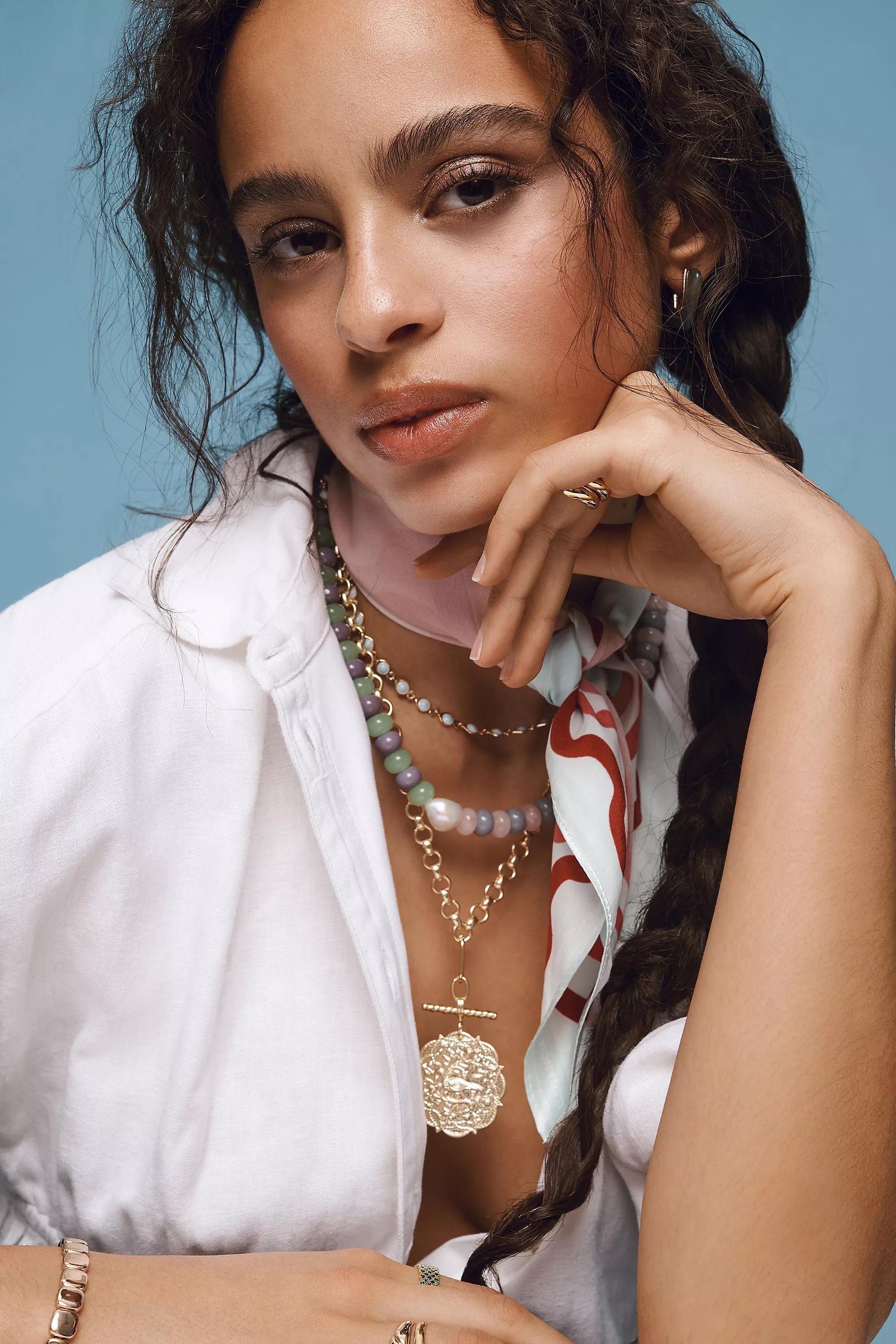 Molten Pendant Necklace, Gold, A501_0070, large image number 0