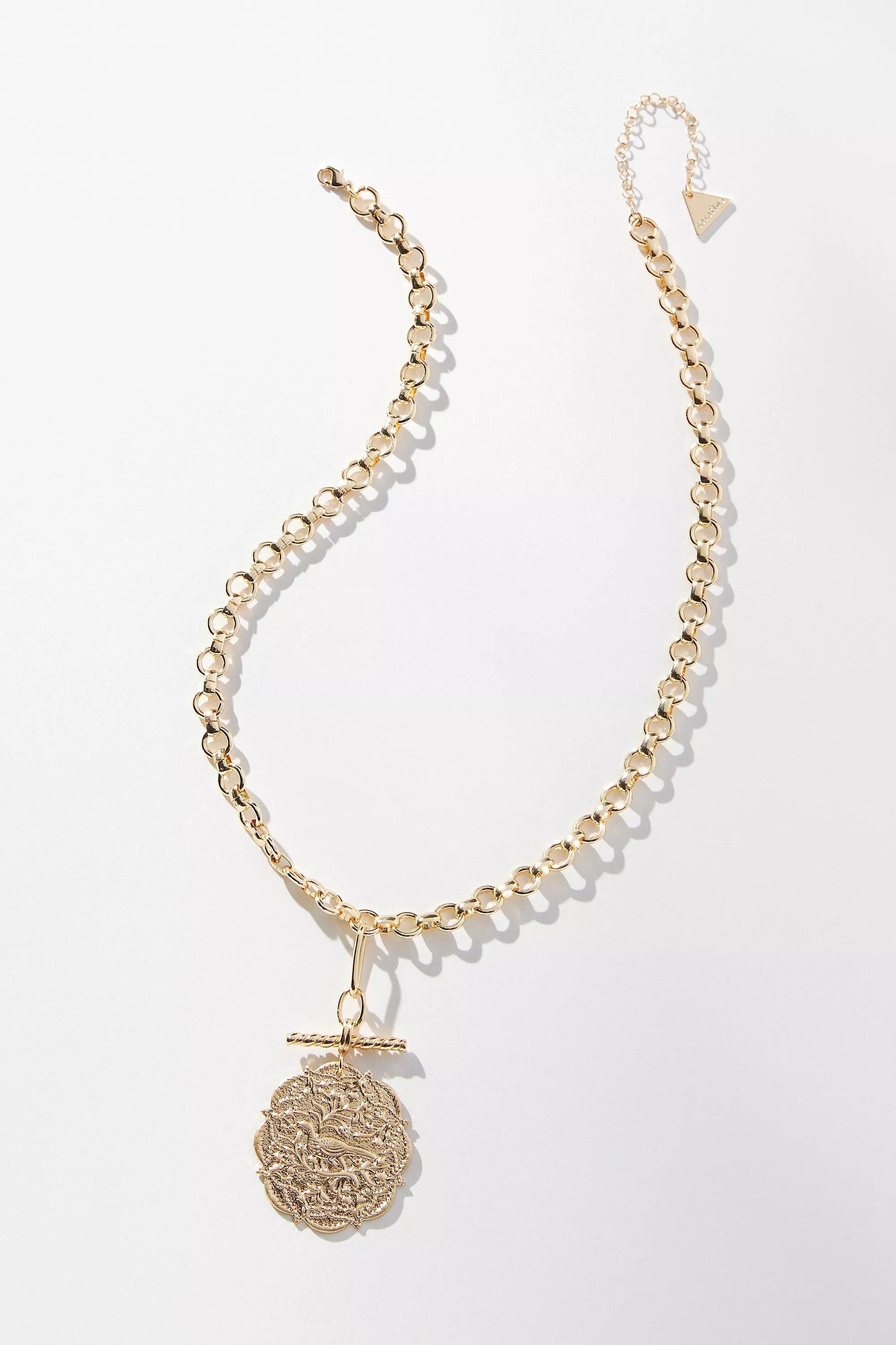 Molten Pendant Necklace, Gold, A501_0070, large image number 1