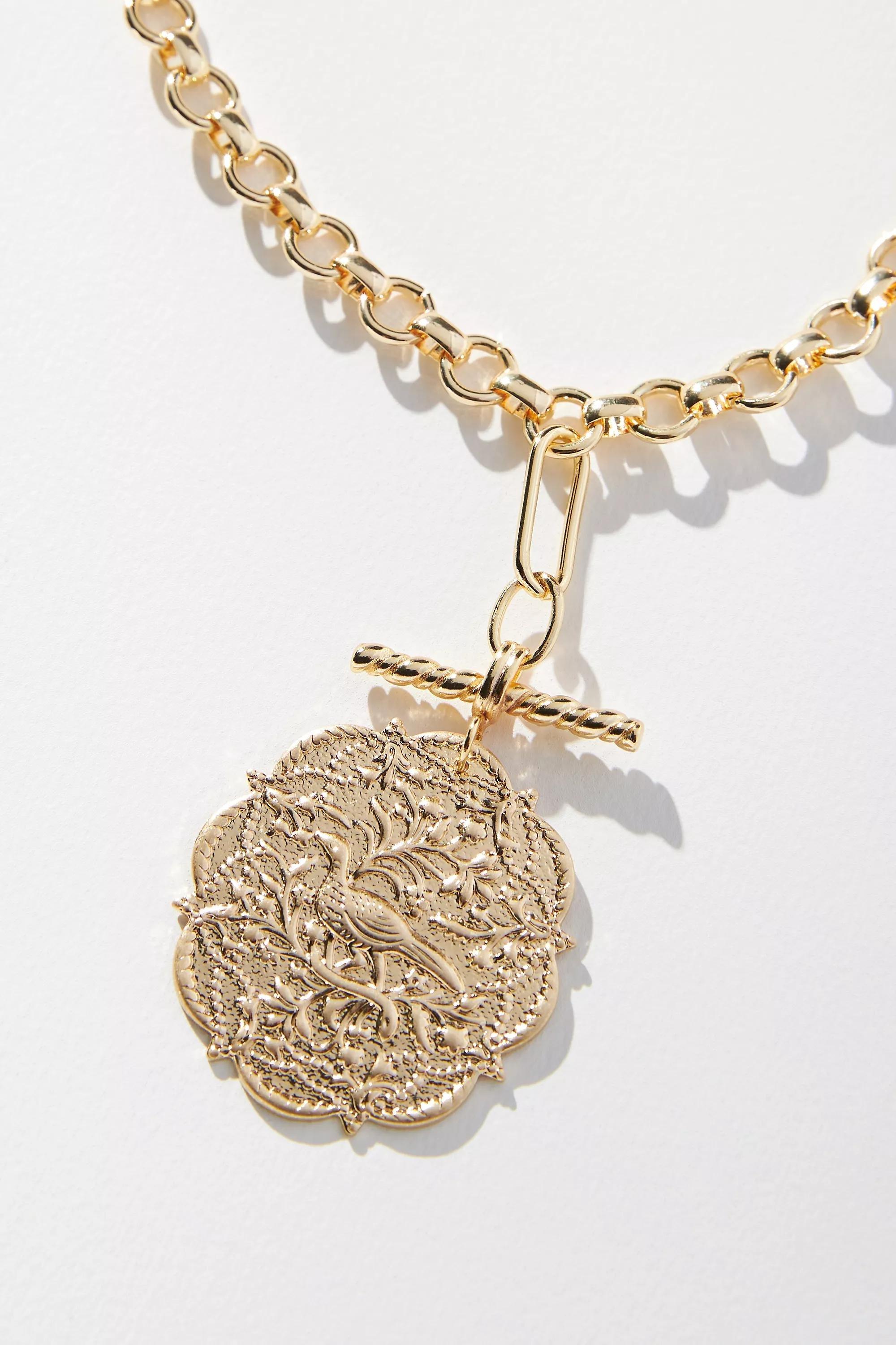 Molten Pendant Necklace, Gold, A501_0070, large image number 2