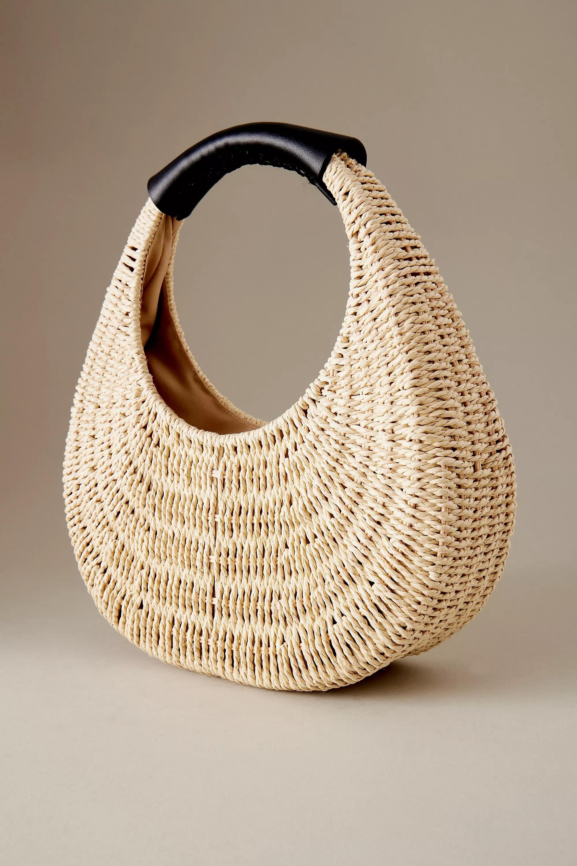 Anthropologie Raffia Menorca Circle Shoulder Bag, Beige Azadea