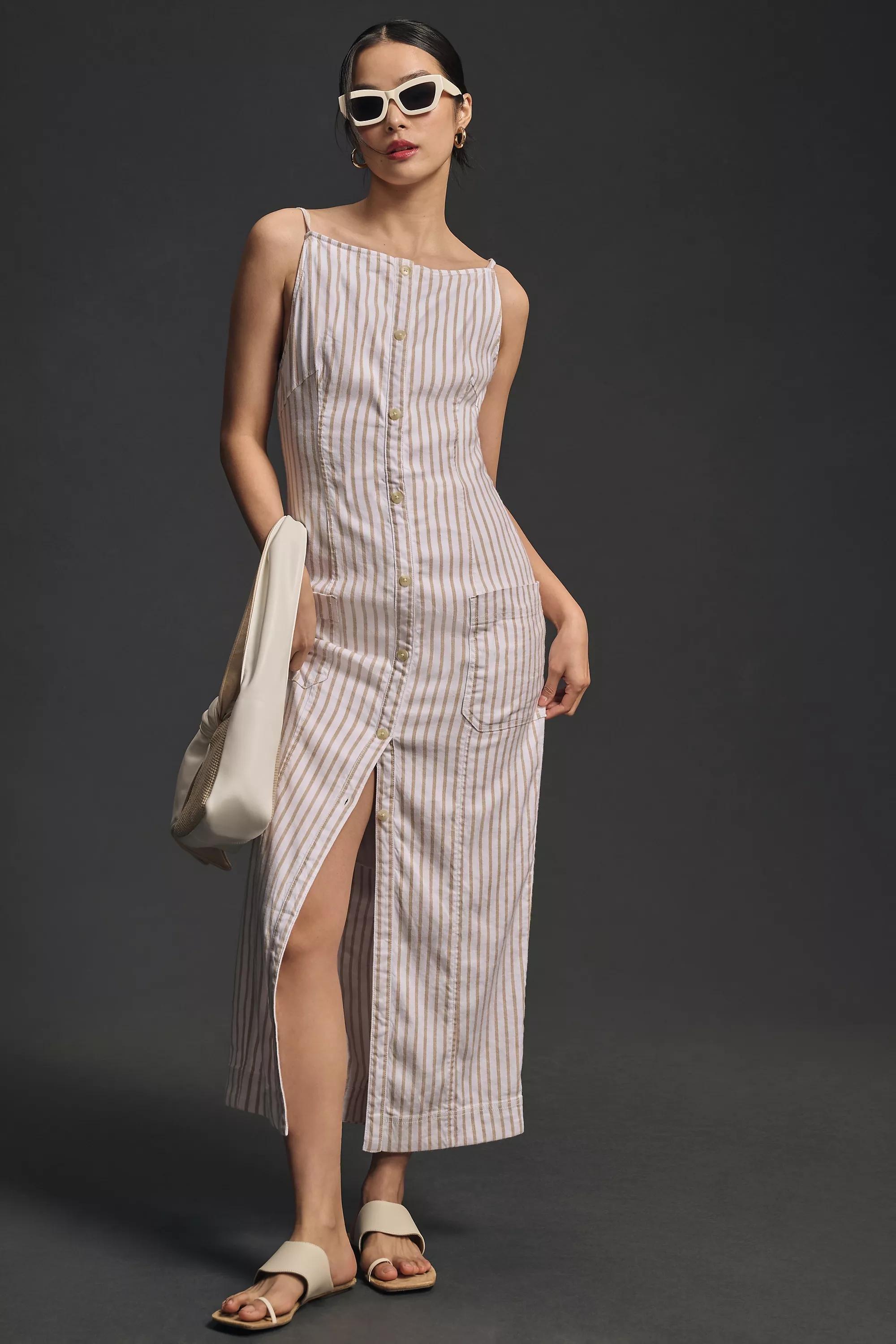 Maeve Collette Square-Neck Midi Dress, White, , large image number 0